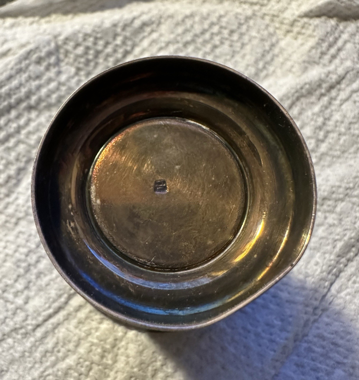 Vintage Small Silverplate Cup Toothpick Holder Hallmarked