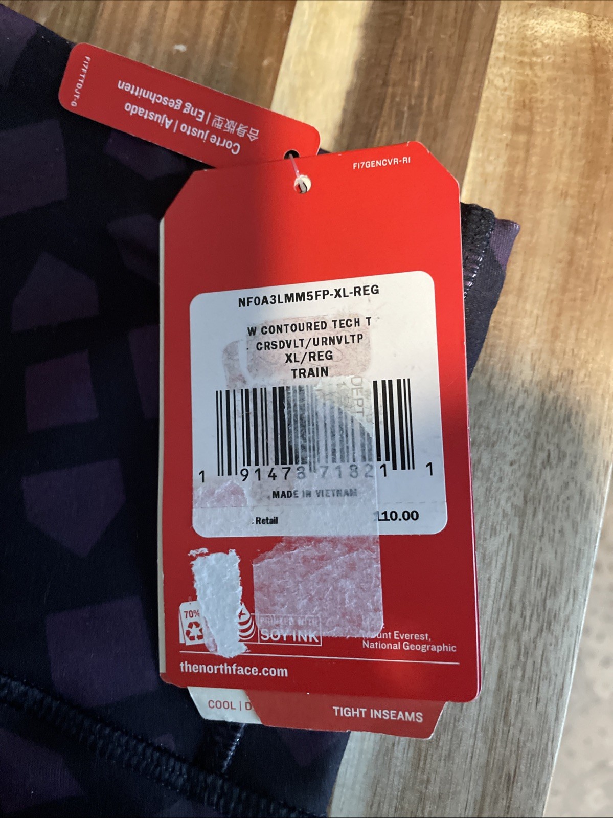 NWT THE NORTH FACE Contoured Tech train leggings, XL $110