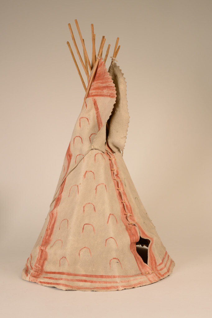 Sioux Child's Toy Tipi Late 19th century  18 1/2"H Thin and supple antelope hide