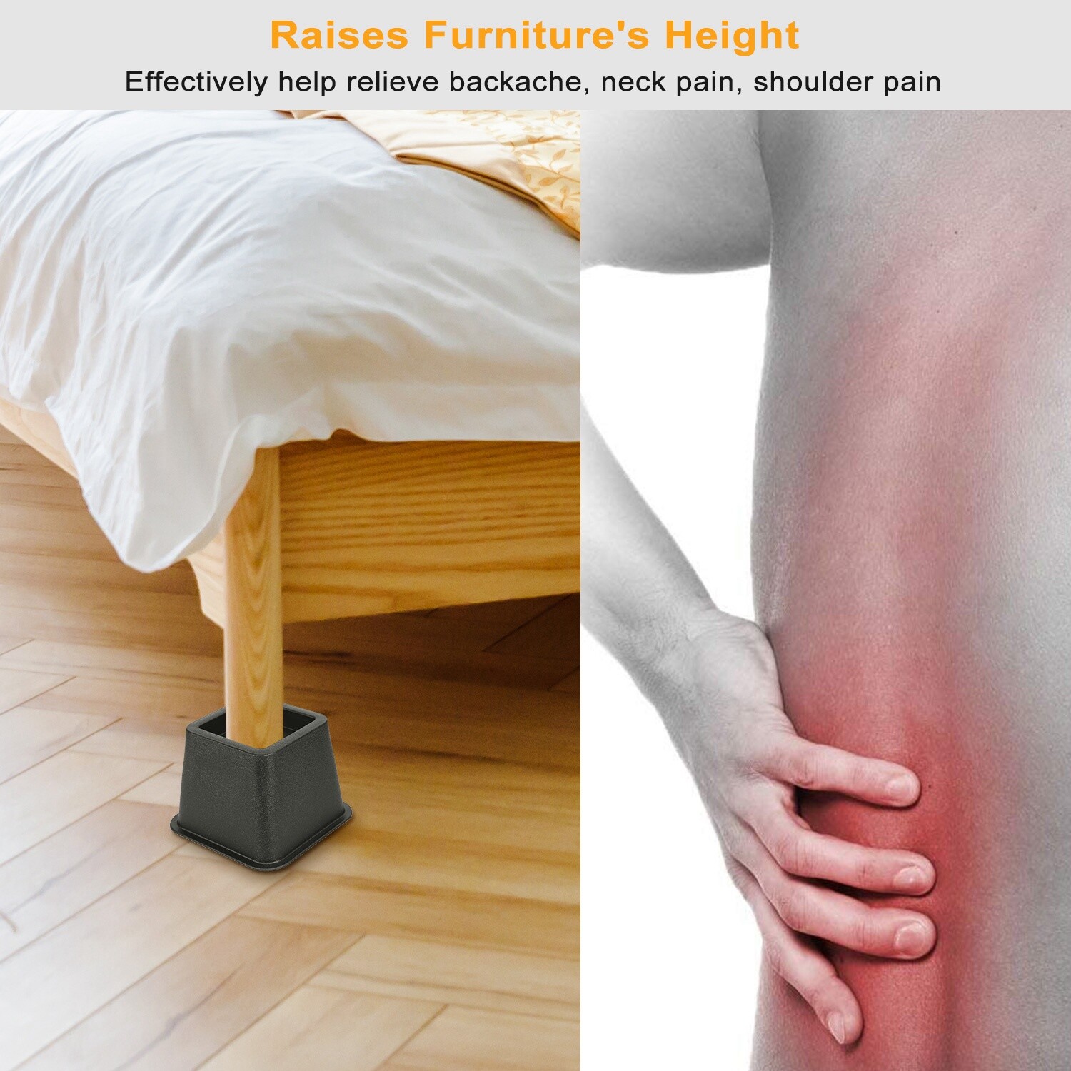 8 Pack 5 In +7 In Bed Risers Furniture Risers Heavy Duty Duarable Adjustable