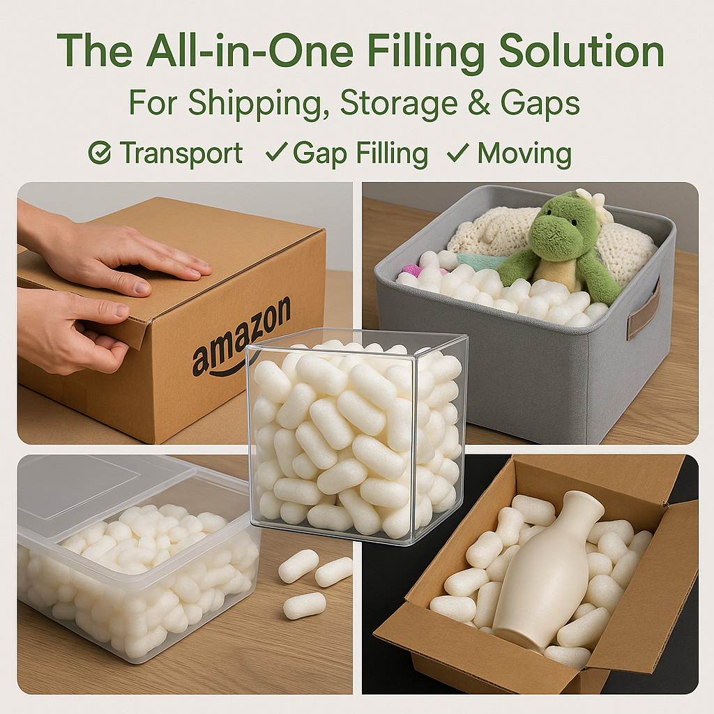 10/12/14" Biodegradable Eco-Friendly Packing Peanuts, Sustainable Shipping Fill