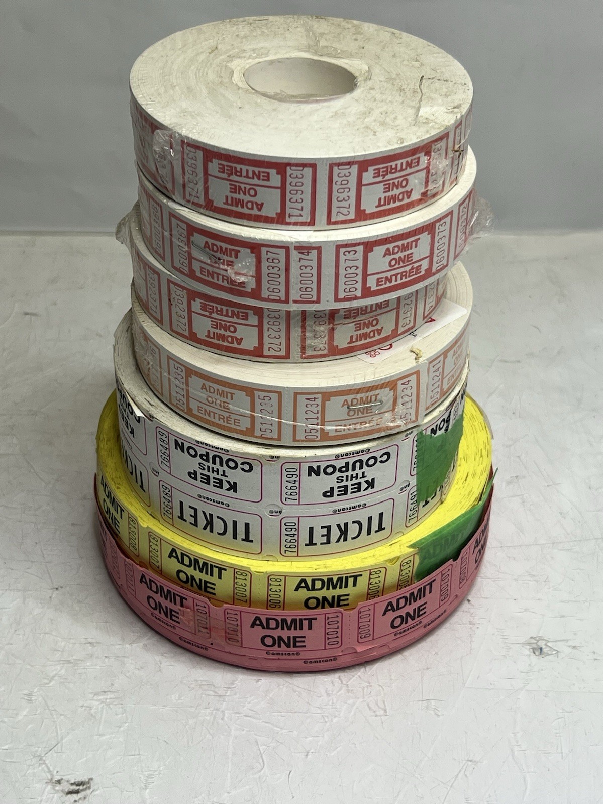 Thousands of Tickets/Billets Admit One 50/50 Serial Numbers Raffle