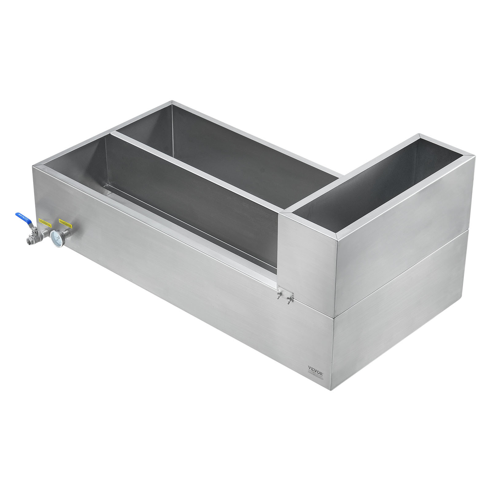 VEVOR 24x48x19 Maple Syrup Evaporator Pan Stainless with Valves and Thermometer
