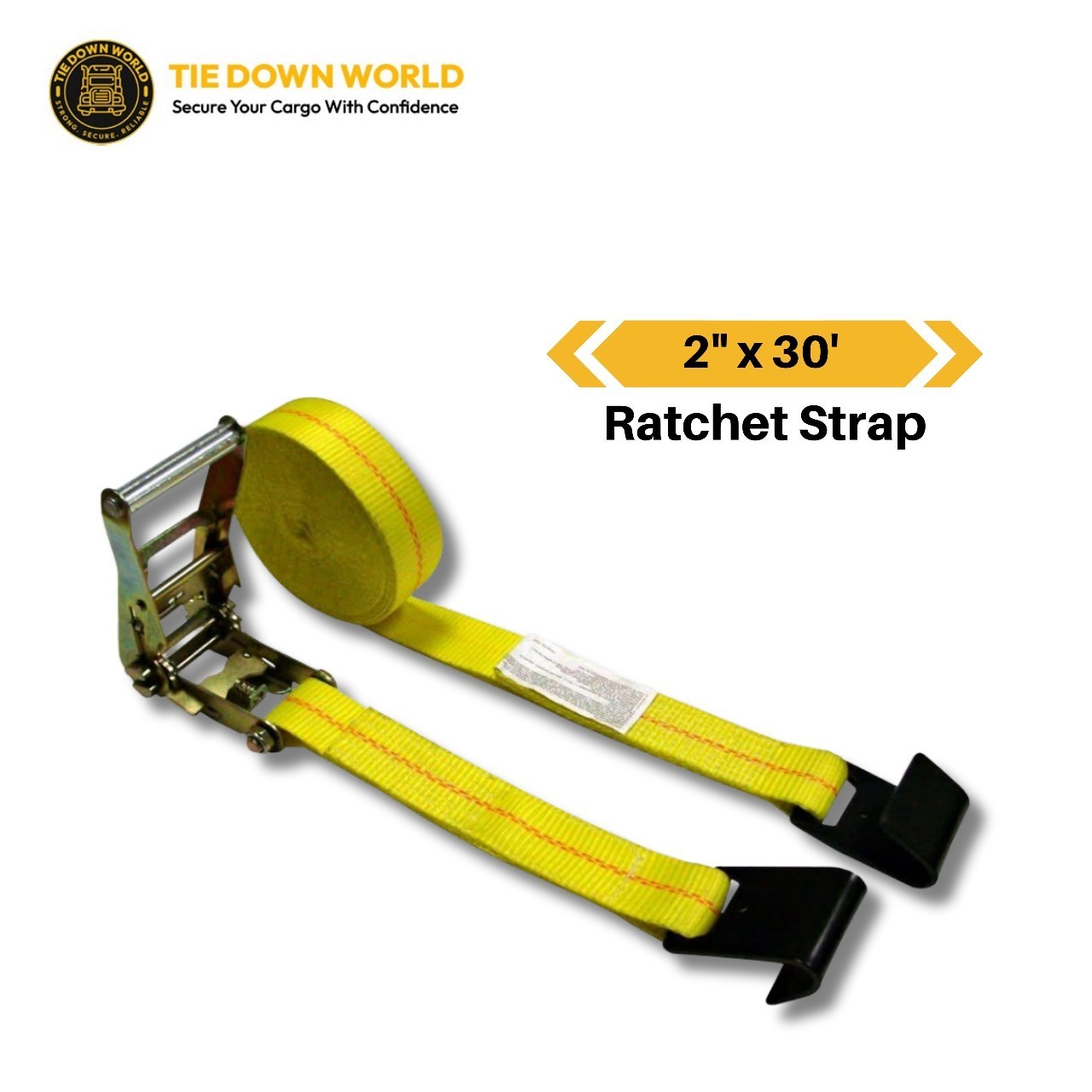10 PK 2" x 30' Ratchet Straps w/Flat Hook WLL 3333LBS Heavy Duty Tie Down Strap
