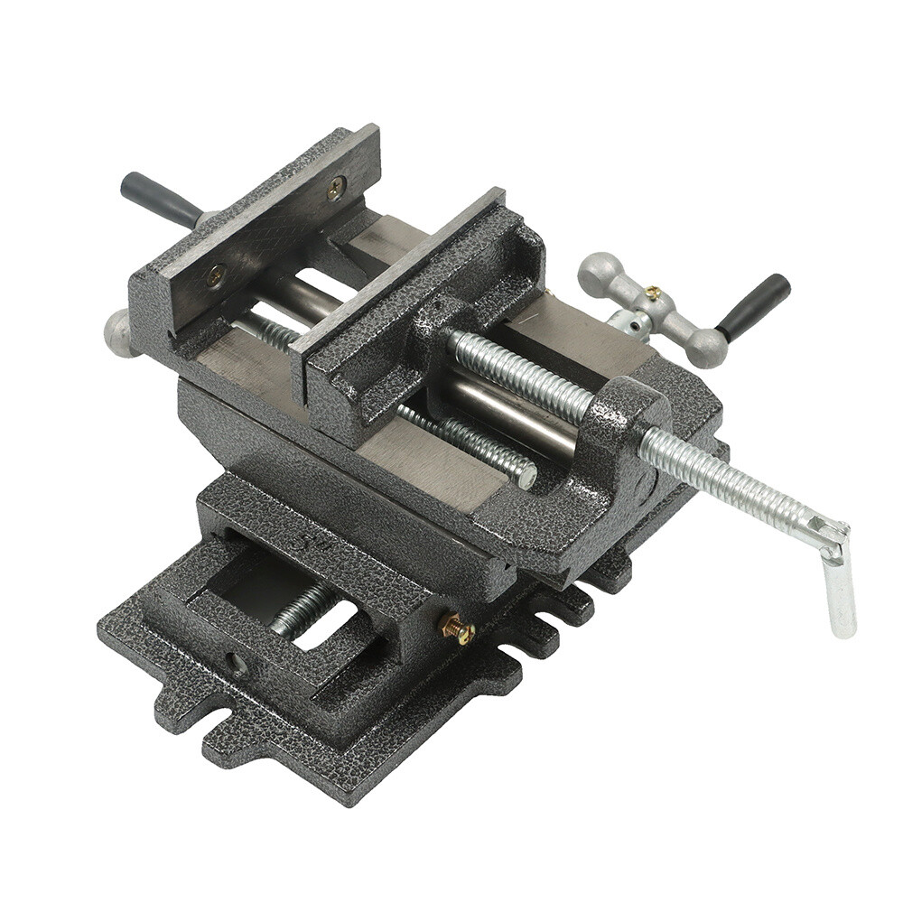 5" Cross Slide Vise Drill Press X-Y Clamp Heavy Duty Machine Metal 2 Way Black