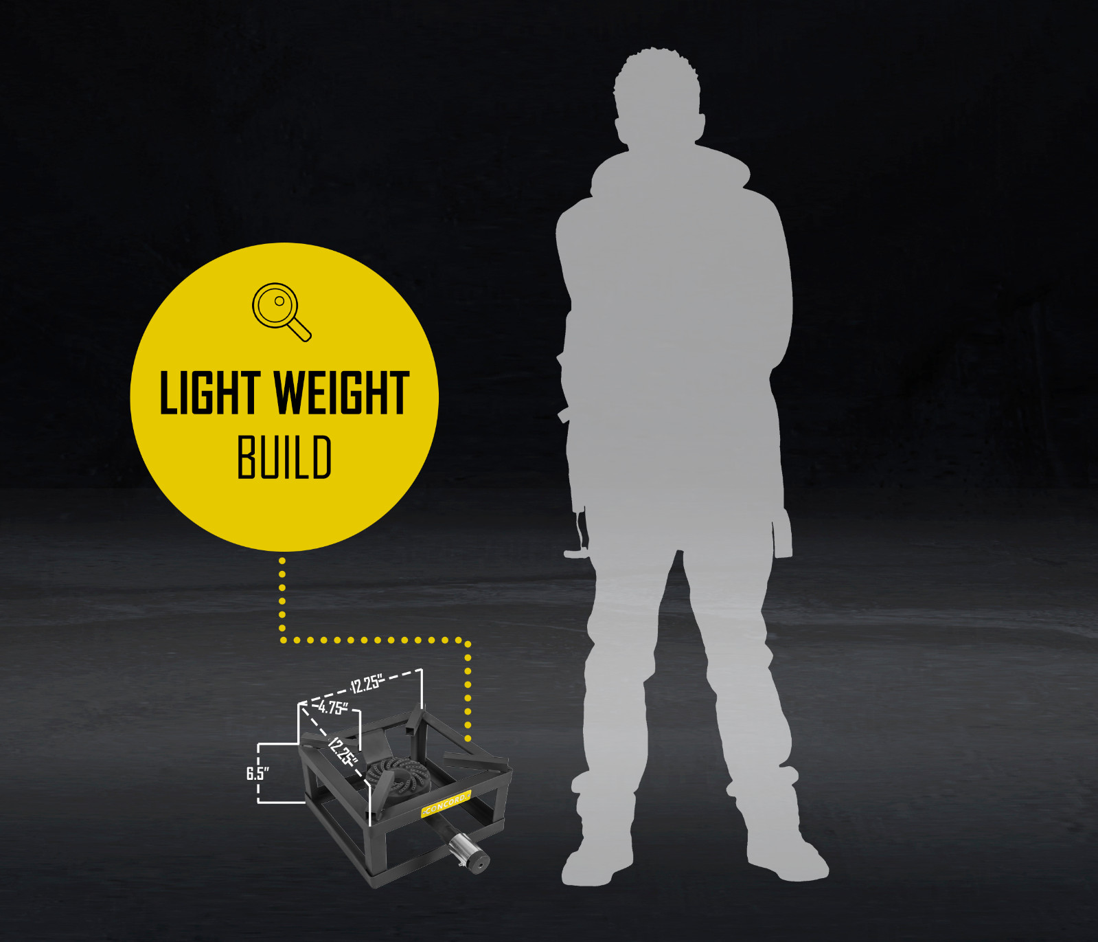 CONCORD 12" THE BLOCK BURNER Single Propane Outdoor Burner