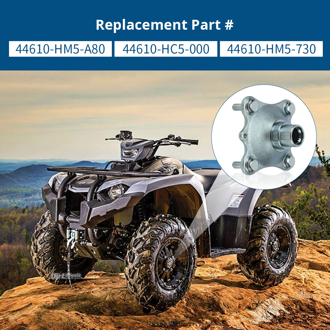 2PCS Front Wheel Hub Kit for Honda TRX350FE TRX350FM 4x4 Rancher 350 2000-2006