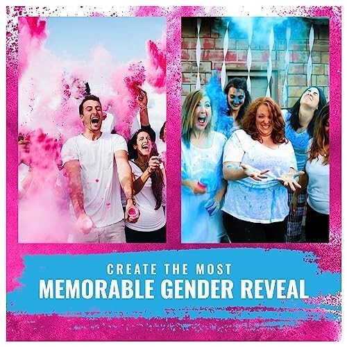 Color Blaze Gender Reveal Powder 75g Packets - Set of 10 (5 Pink / 5 Blue) Baby