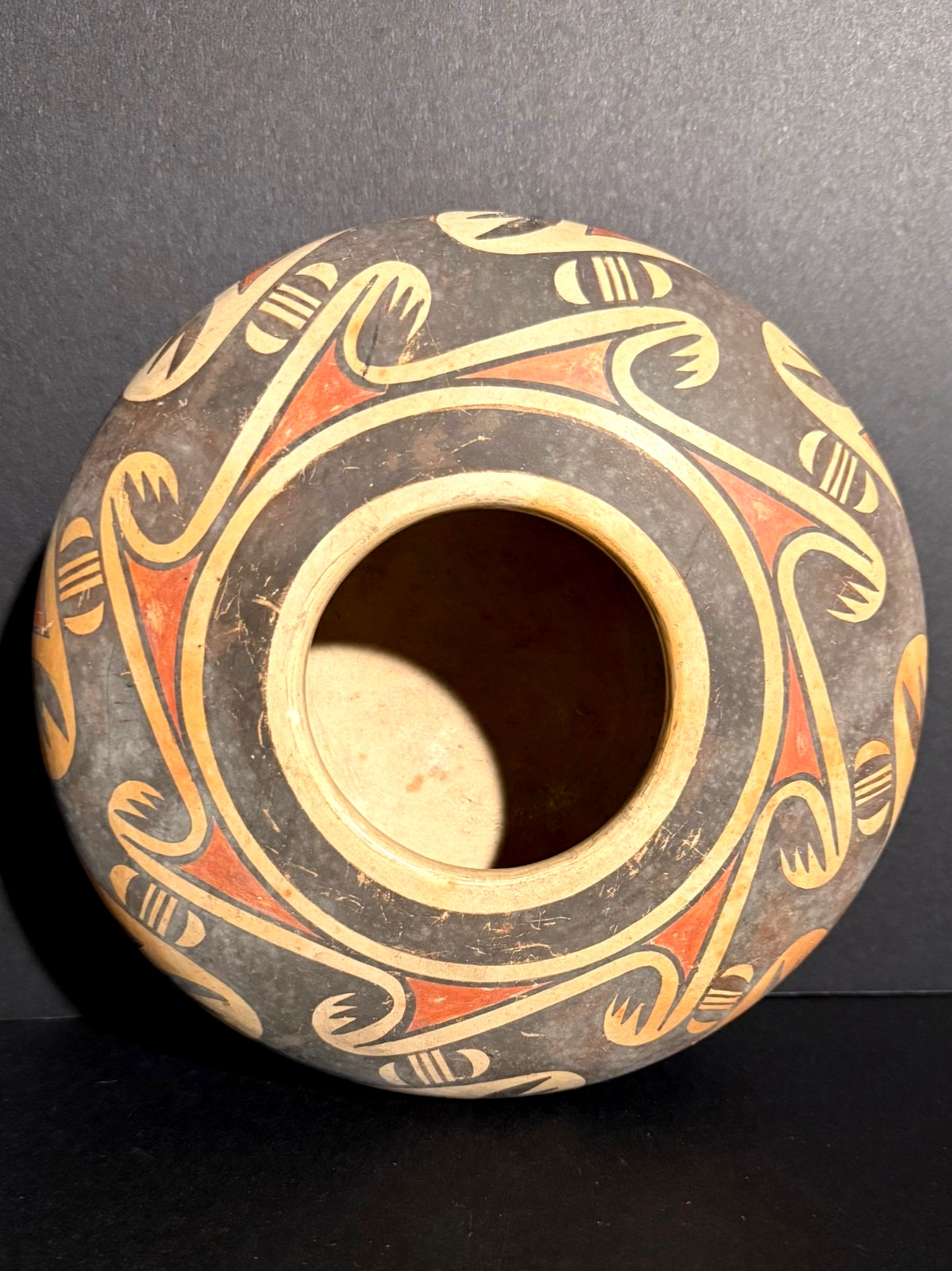 FANNIE NAMPEYO (HOPI PUEBLO,1900-1987) POLYCHROME POTTERY SEED JAR, EXCELLENT!