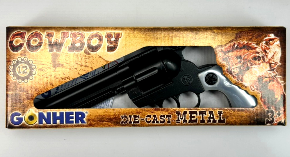 12 Shot PEACEMAKER Black-Pearl Grips Cap Gun Pistol Gun Capgun TOY Gonher Spain