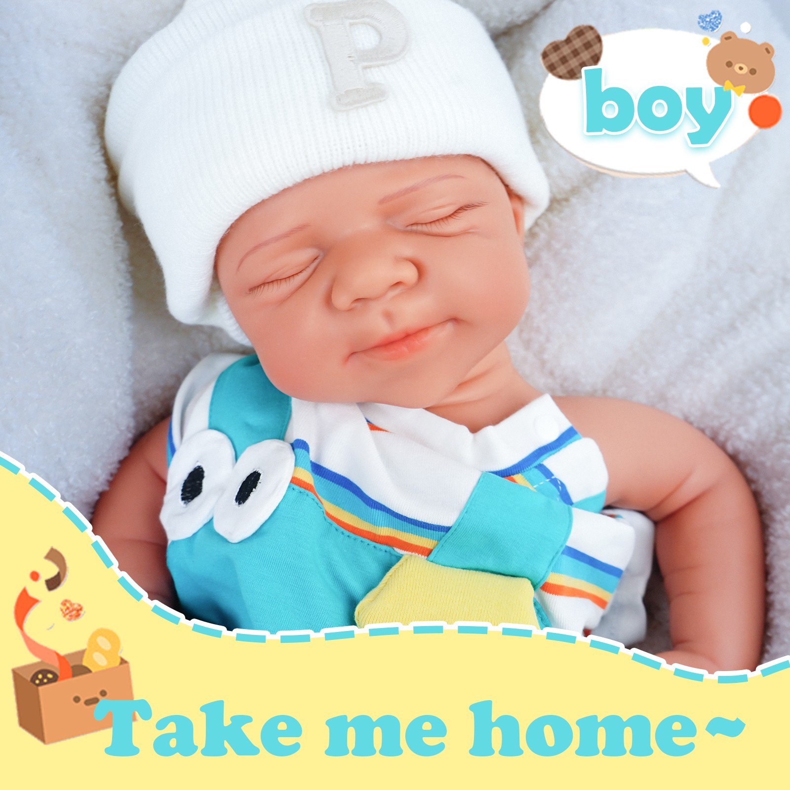 19.68'' solid silicone doll silicone reborn doll silicone boy doll toys gifts