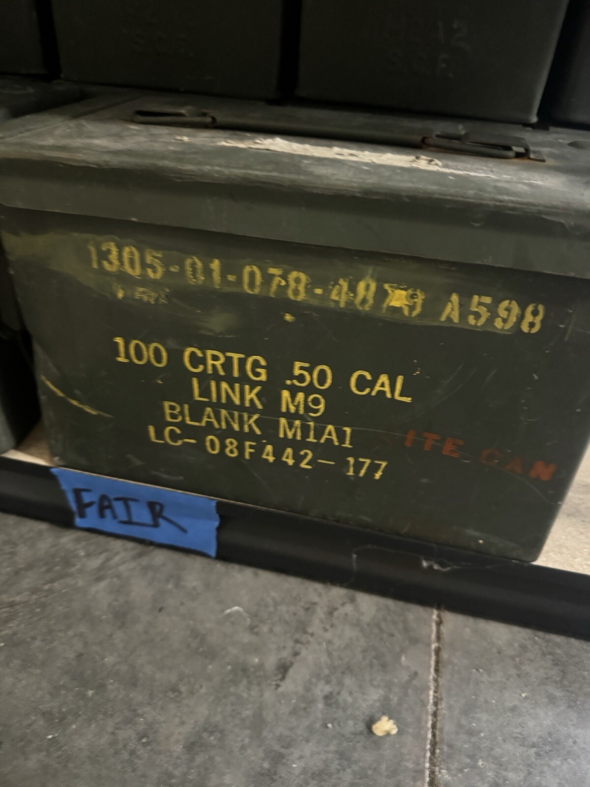 Lot Of (2) M2A1 / M2A2 USGI Metal Ammo Can Box