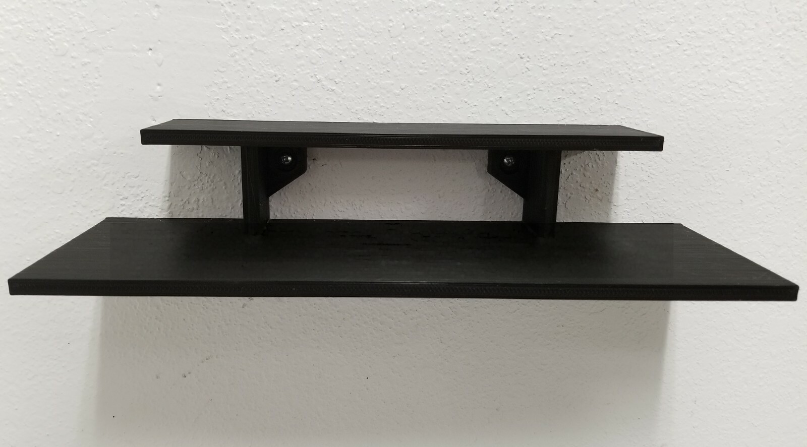 12 inch Long Black 2-Tier Display Wall Shelf for small Items and Figurines