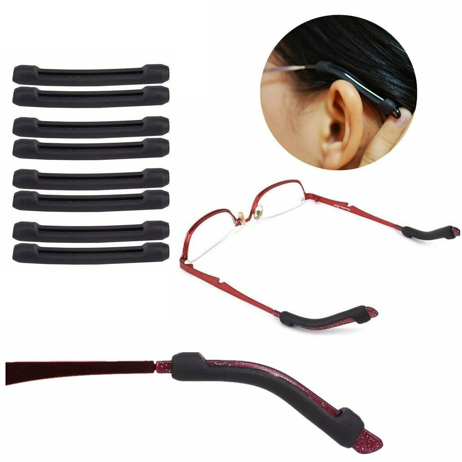 4 Pair Anti Slip Glasses Ear Hooks Tip Eyeglasses Grip Temple Holder Silicone US