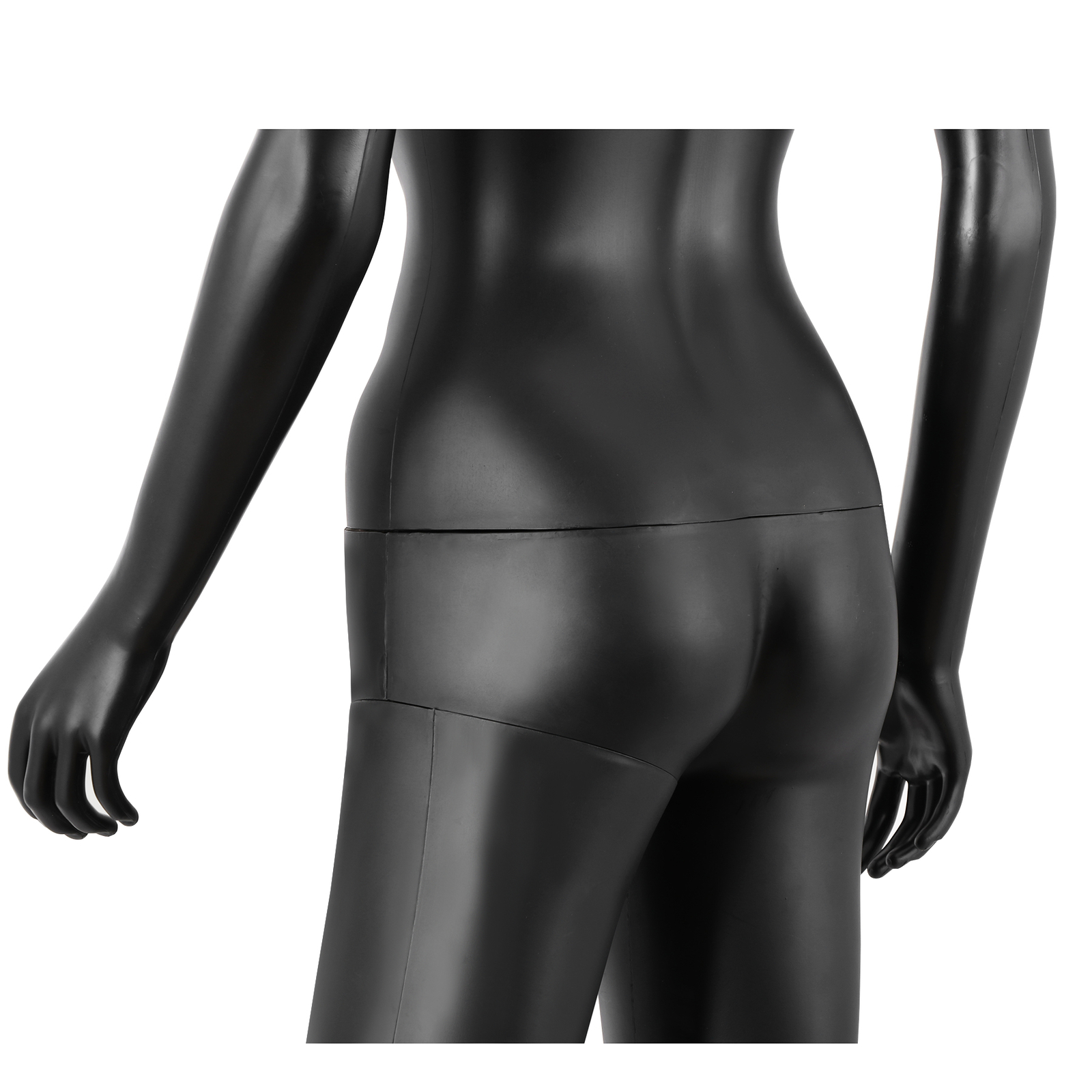 Black Adjustable Female Mannequin Faceless Plastic Full Body Dress Form Base 70"