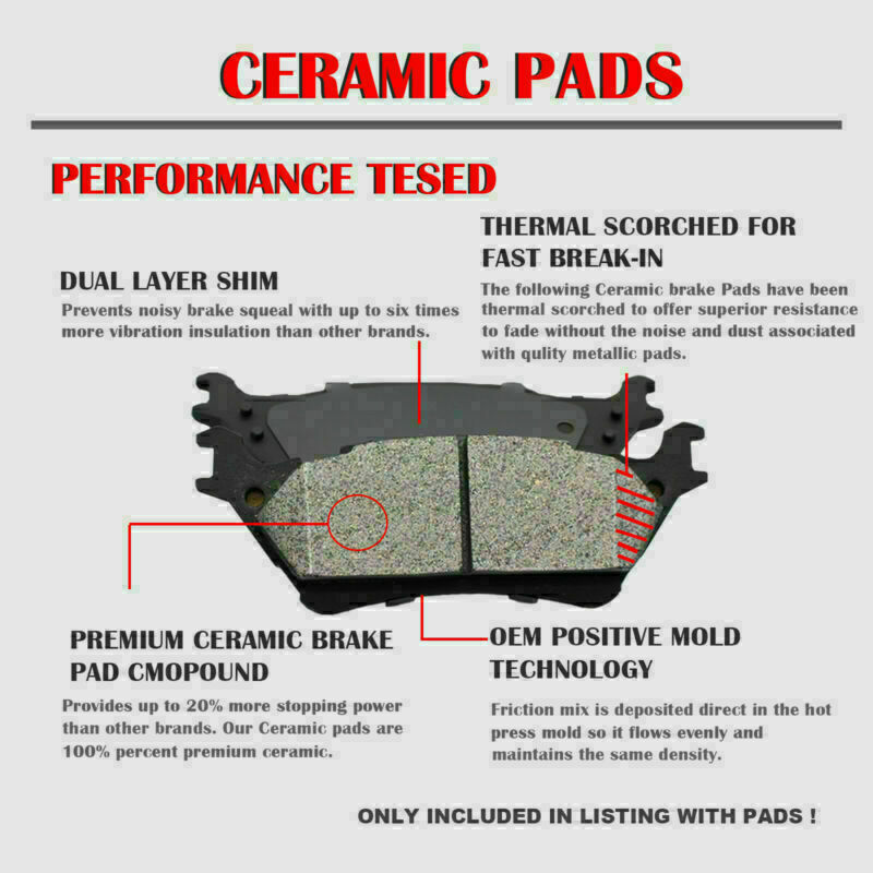 For Chevrolet Silverado GMC Sierra 1500 Front Rear Drilled Rotors Brake Pads Kit
