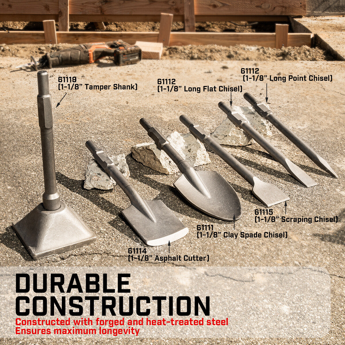 XtremepowerUS Shovel Jack Hammer Bit 1-1/8" Hex Clay Spade Shovel Head w/ Case