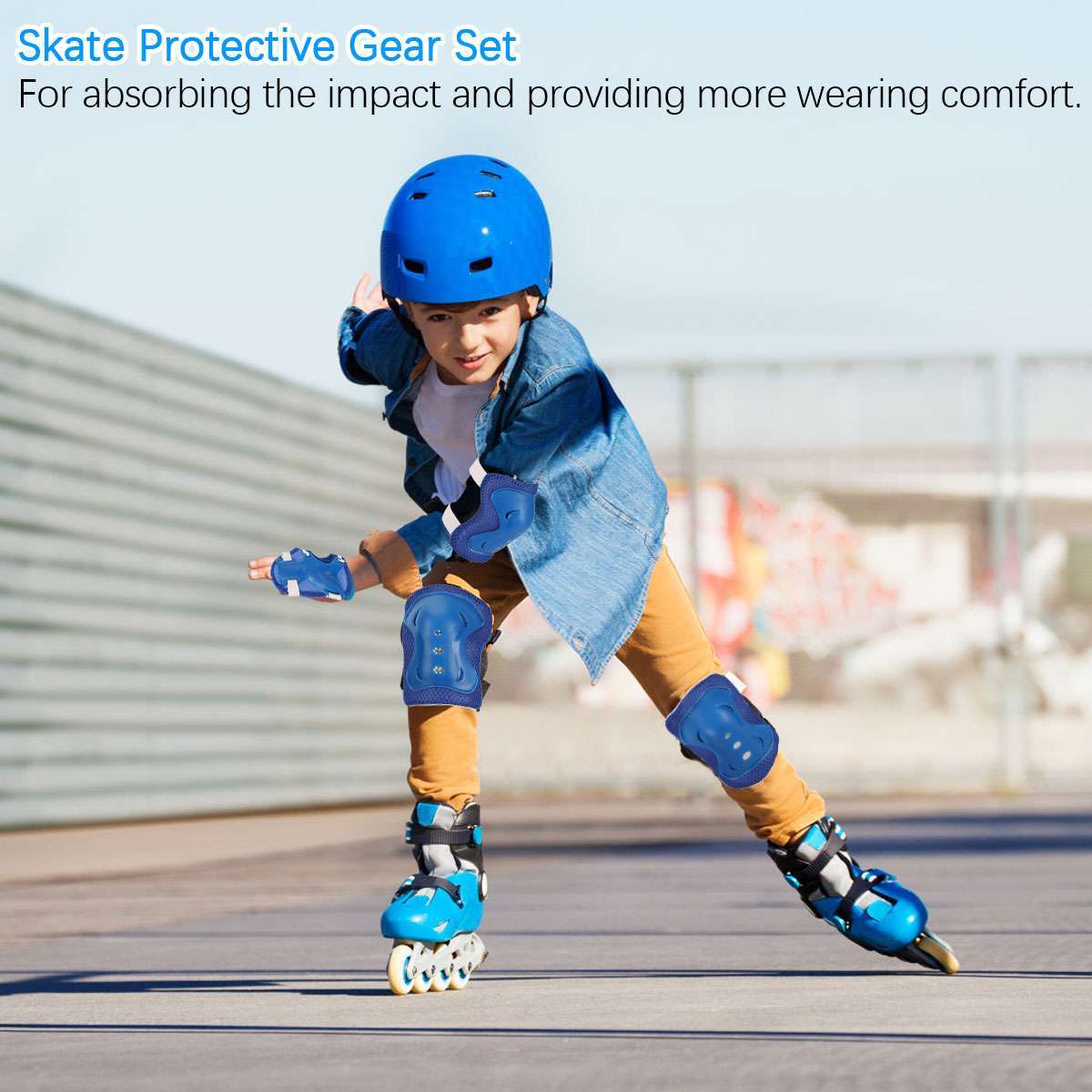 6Pcs Kids Hand Knee Wrist Guard Elbow Pads Set for Scooter Skateboard Protector