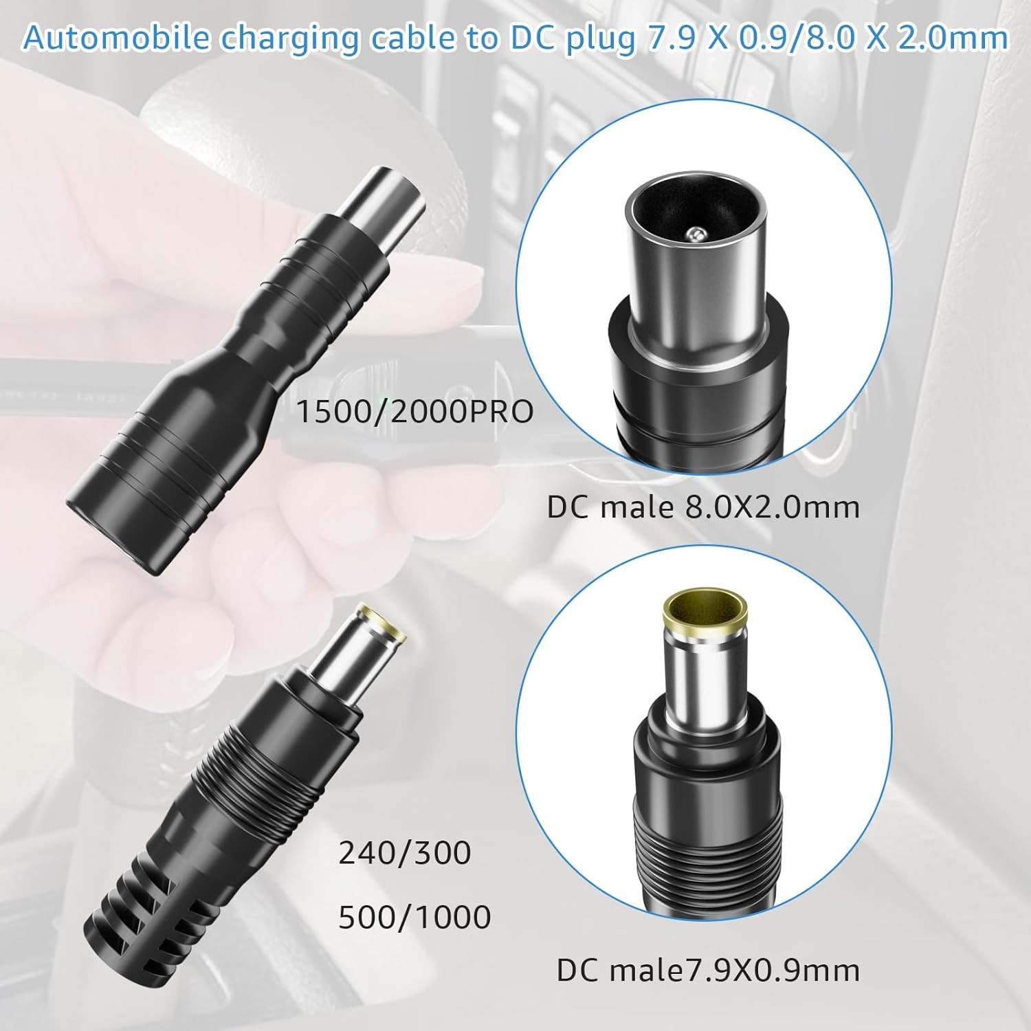 12V/24V Car Charger Cable, Compatible With Jackery Portable Power Station...