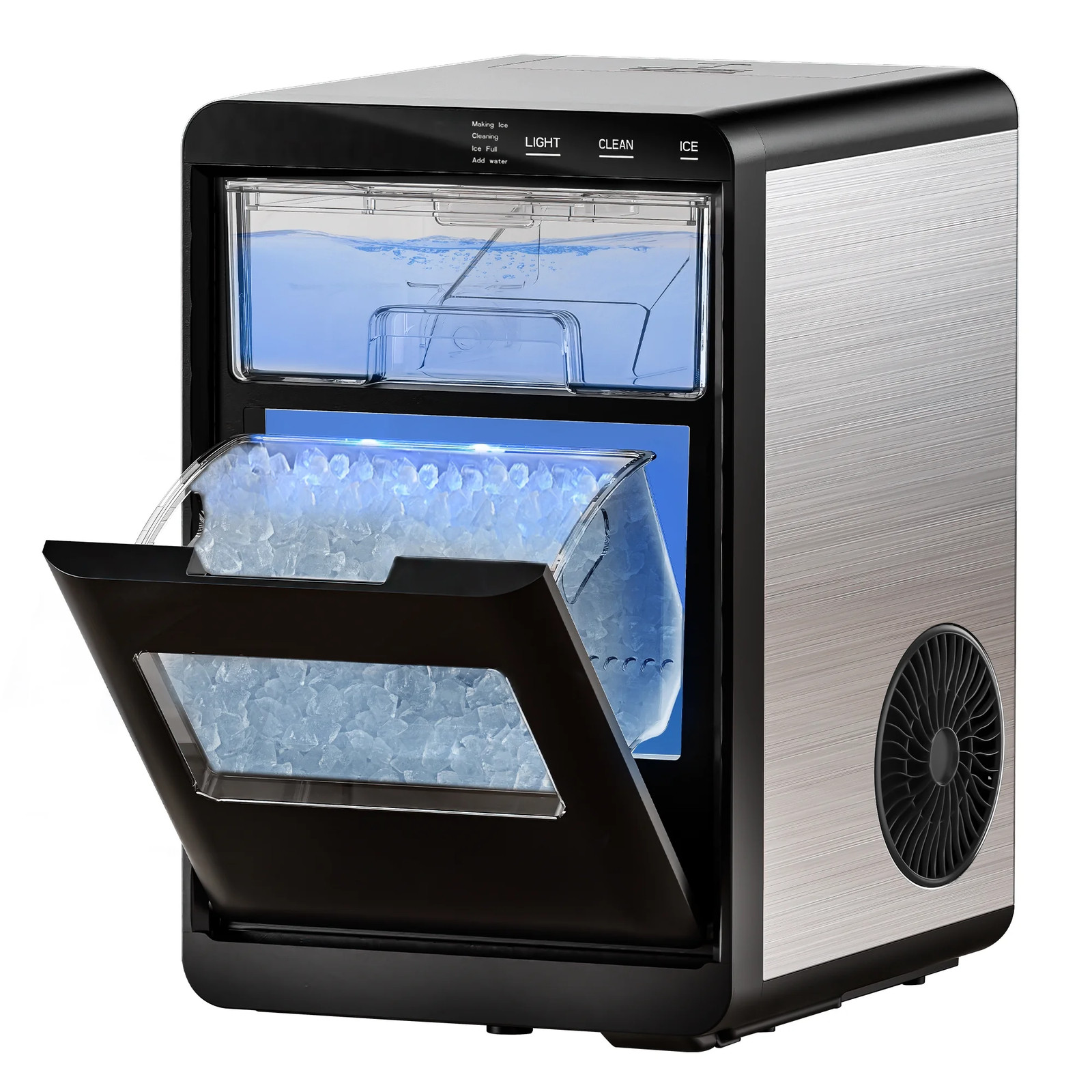 Simzlife IM-16S Nugget Ice Maker Countertop, 44lbs/24H, Soft Chewable Pellet