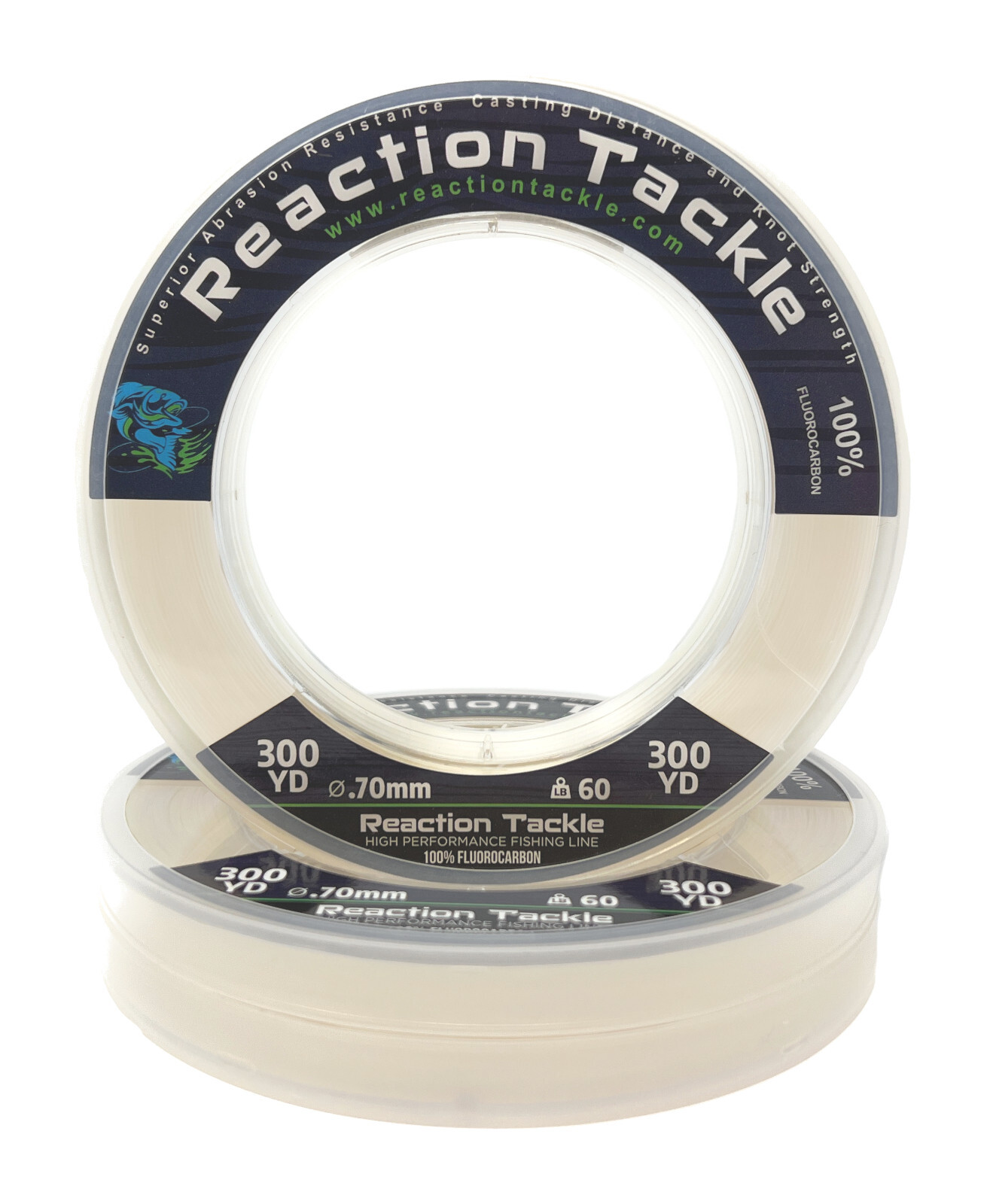 Reaction Tackle 100% Pure Fluorocarbon Fishing Line Pink or Clear Colors