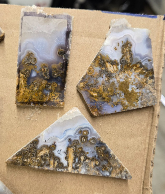 Sagenite Plume Agate Cabochon Slabs, Preforms, Slices, 8 Pcs, Flat 35