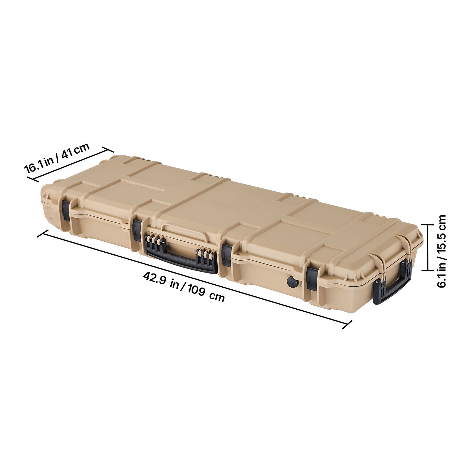Uimoso Hard Rifle Case 42 in Gun Storage Case IP67 Waterproof & Dustproof Khaki