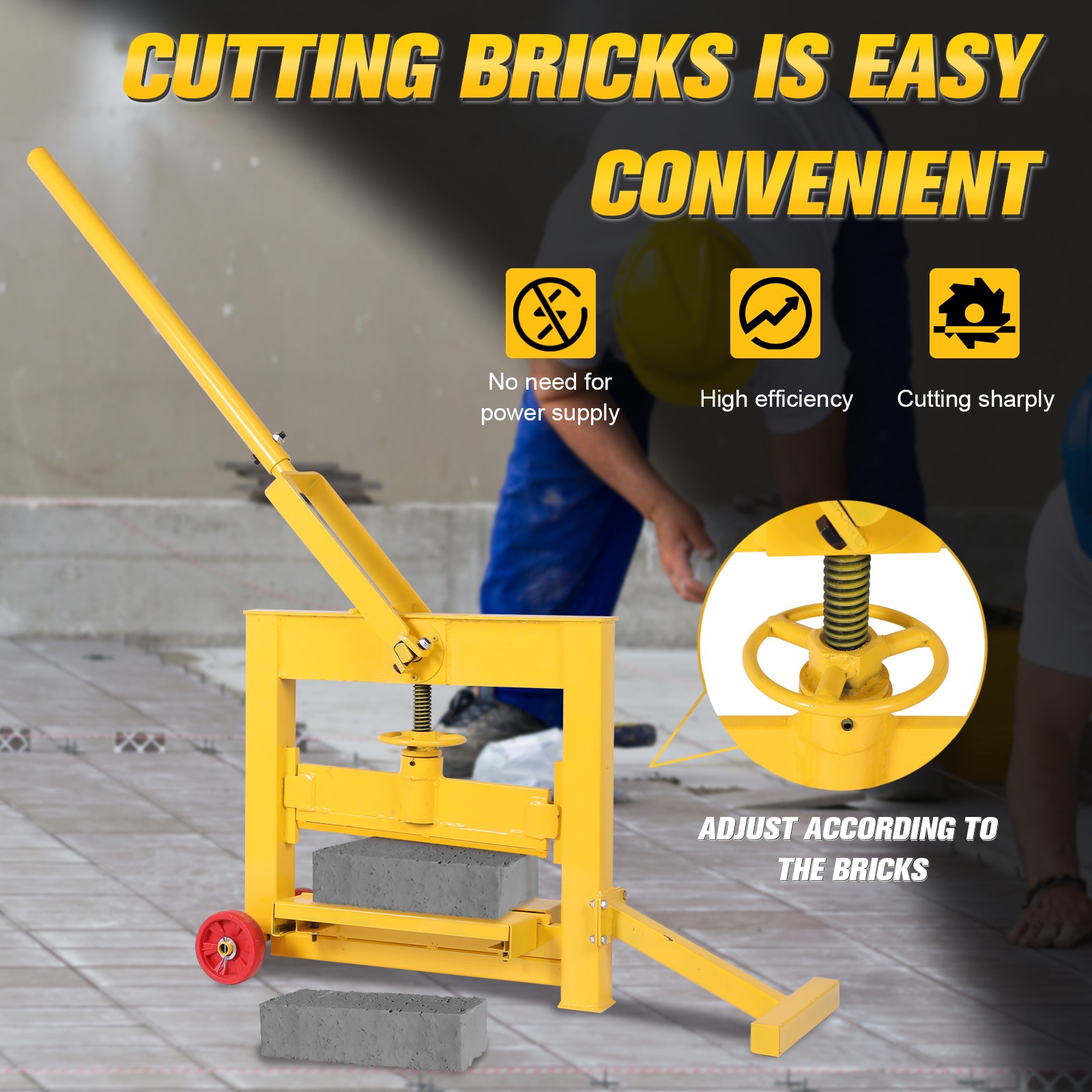 Manual Stone Brick Cutter Paving Tool Block Splitter Cutting Machine with Wheels