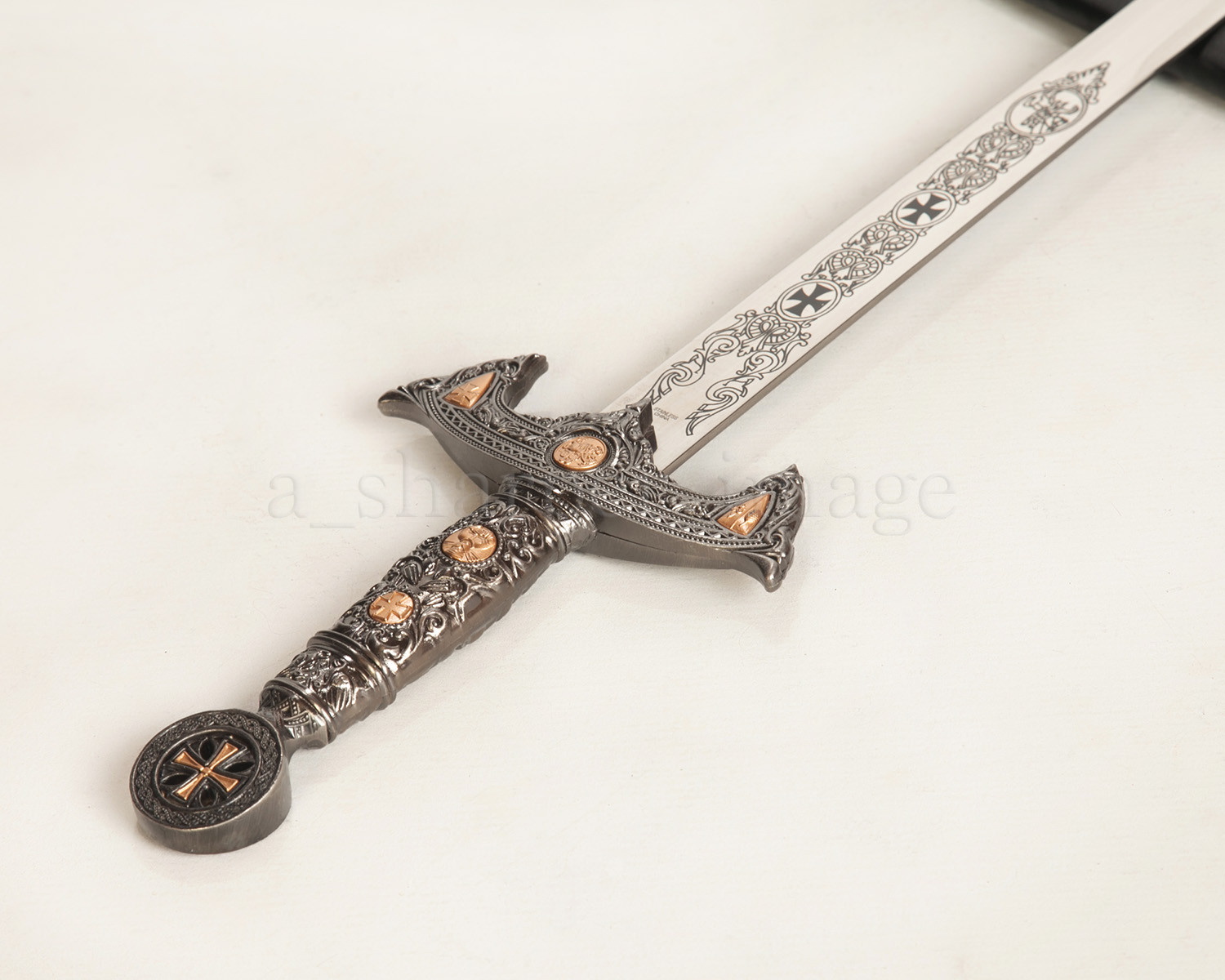Medieval Templar Knight Crusader 30" Sword with Scabbard Renaissance Cosplay