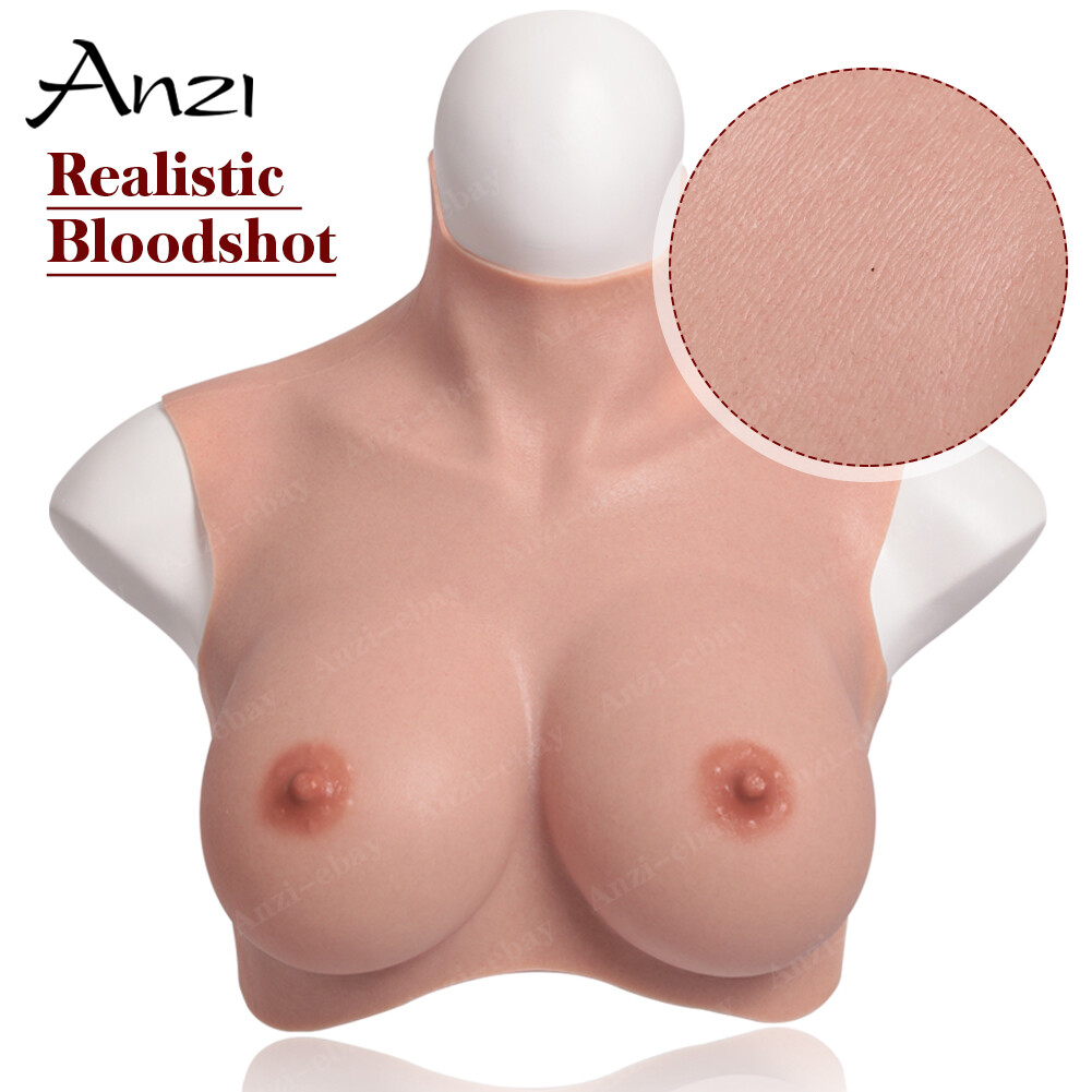 Realistic Silicone Breast Forms Crossdresser Breastplate B-H Cup Fake Boobs Tits