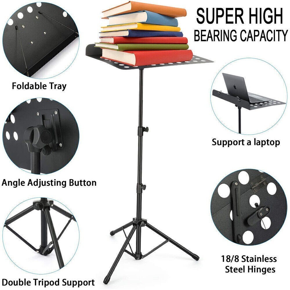 Sheet Music Stand-Metal Professional Portable Perforated Music Stand Adjustable