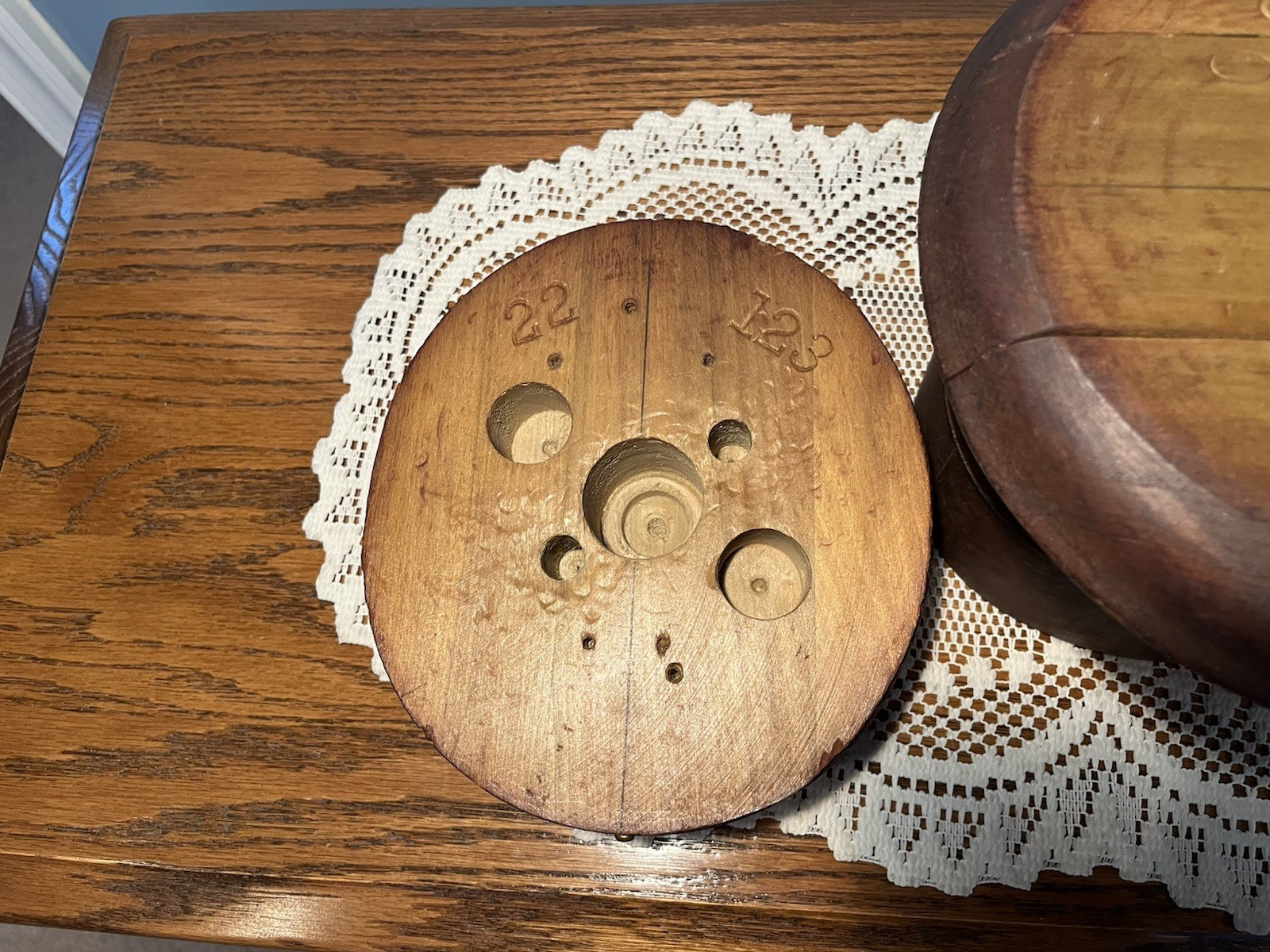 Antique Multi-Piece Wood Millinery Puzzle-Form Hat Block/Mold