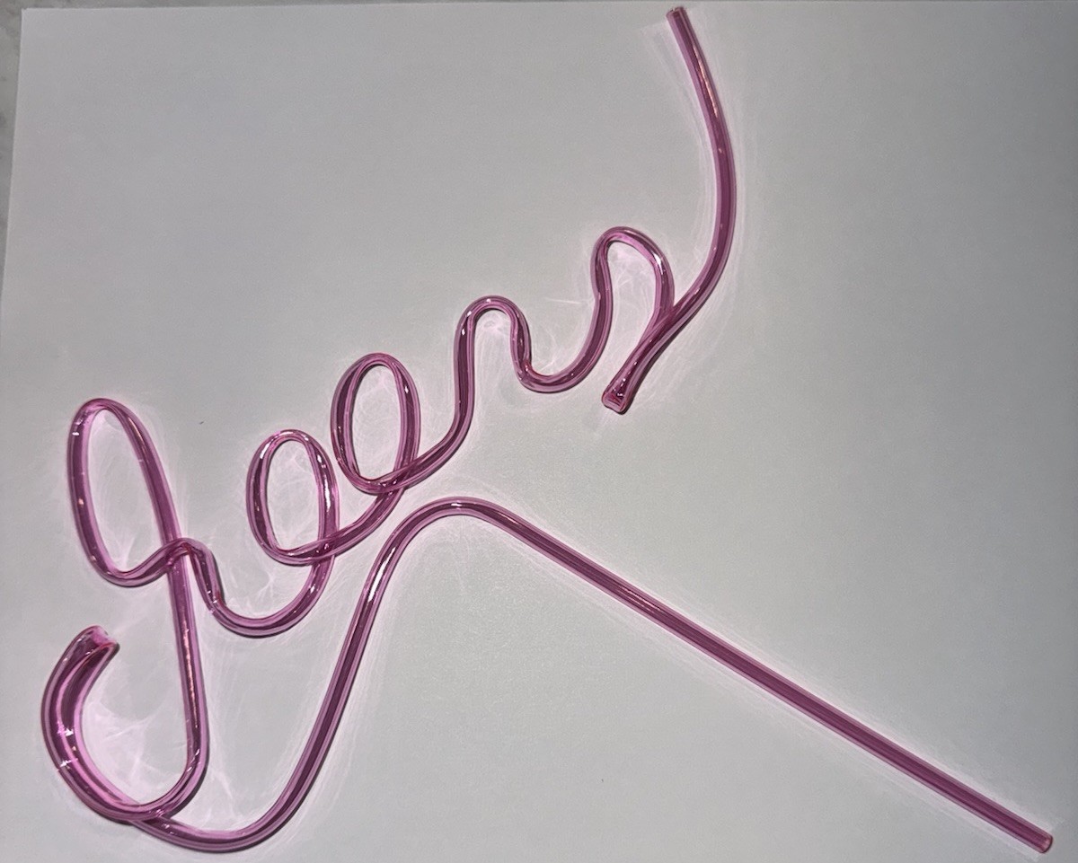 Set Of 12 Pink Cheers Straws for Drink - Party Favors/Decorations/Party Supplies