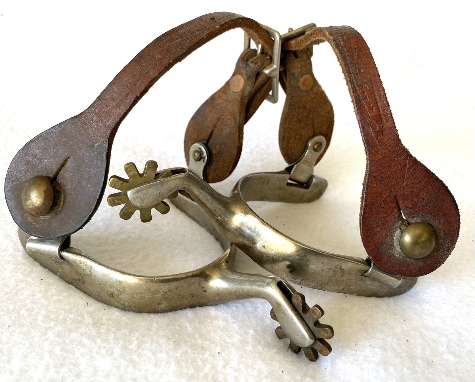 Nice HEAVYDUTY Steel 3/4" BAND Western Horse SPURS & STRAPS~Ranch~Trail~Training