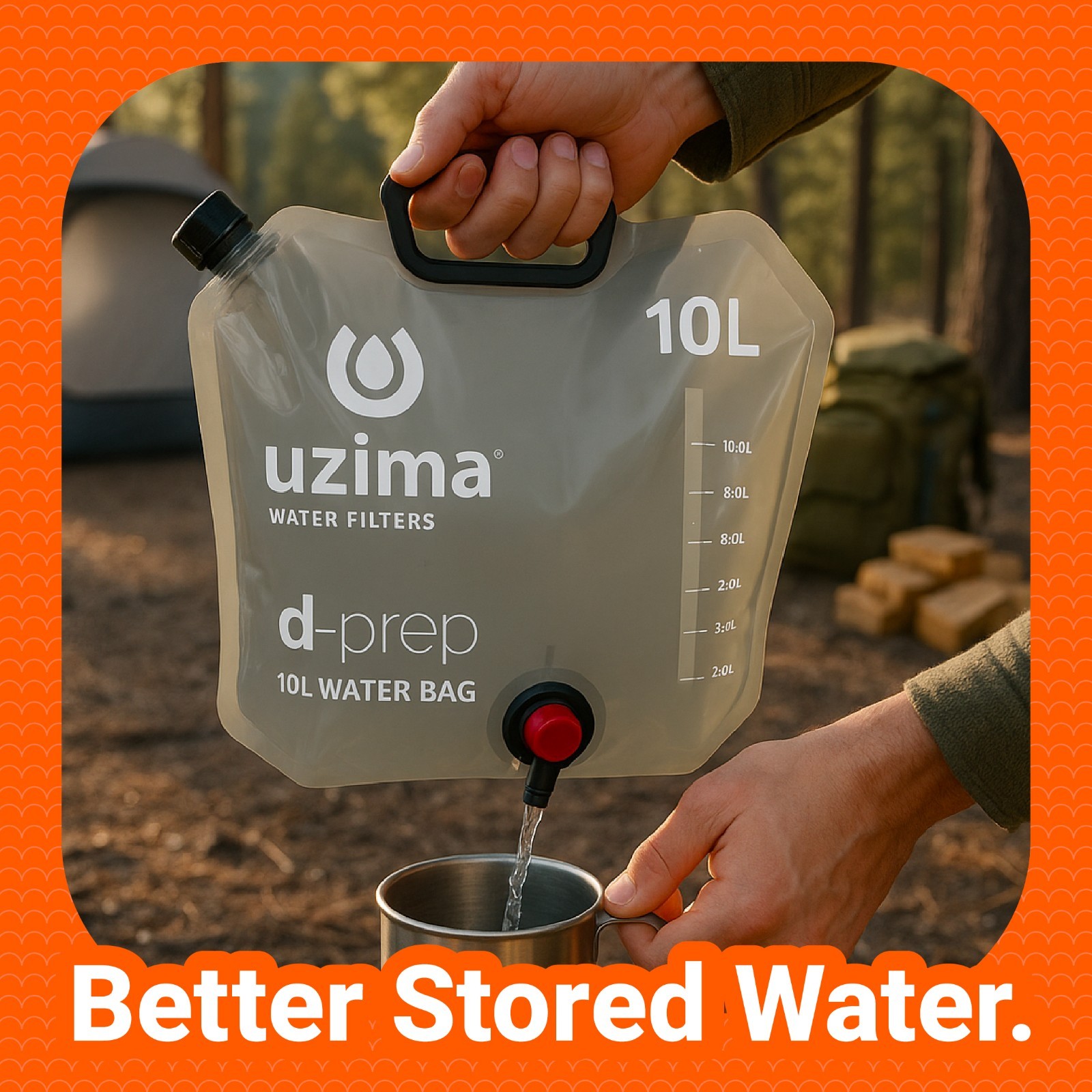 Uzima D-Prep Emergency Water Bag – 10L Collapsible Water Storage