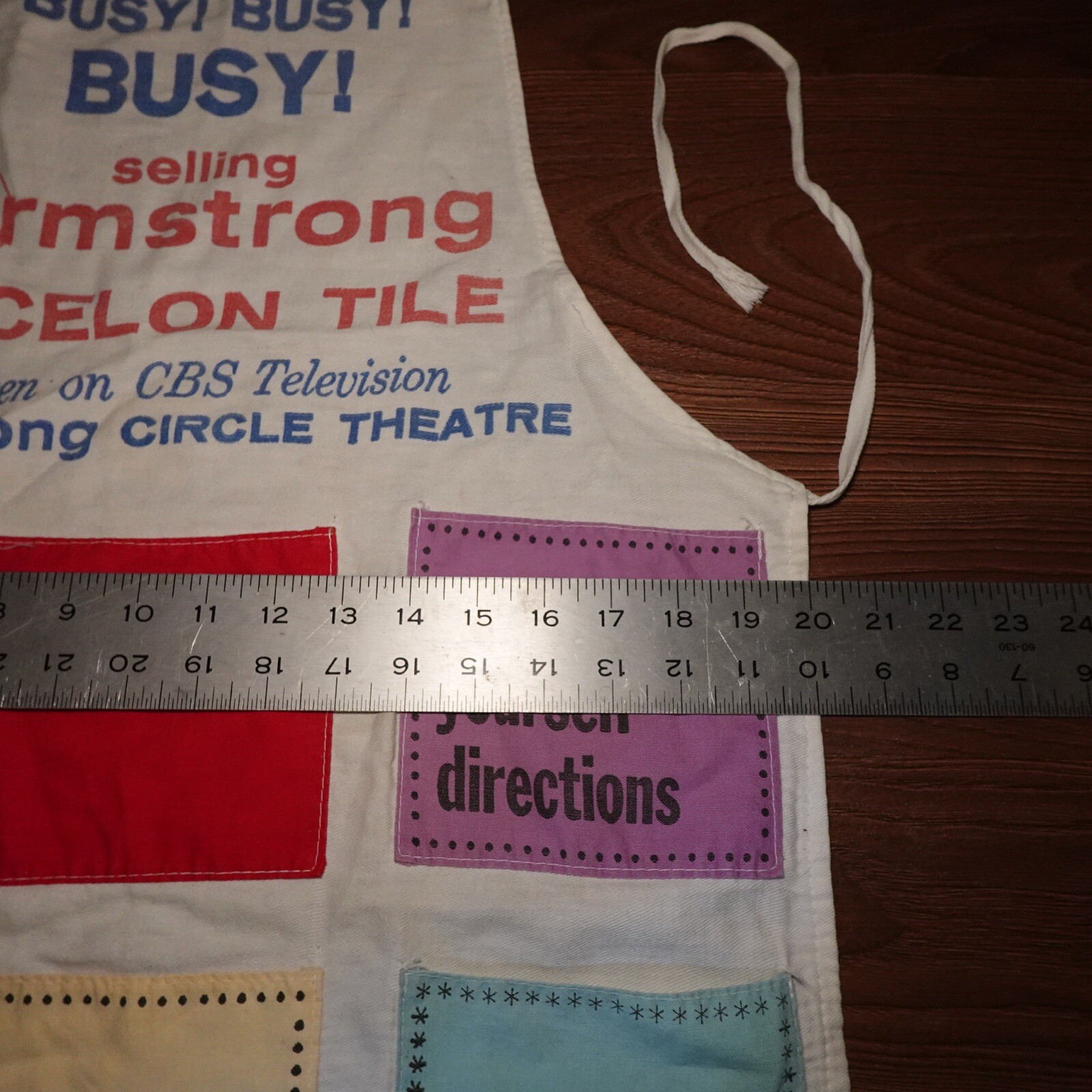 Vintage 50/60s Selvedge Salesman Apron Advertising Armstrong Excelon Tiles