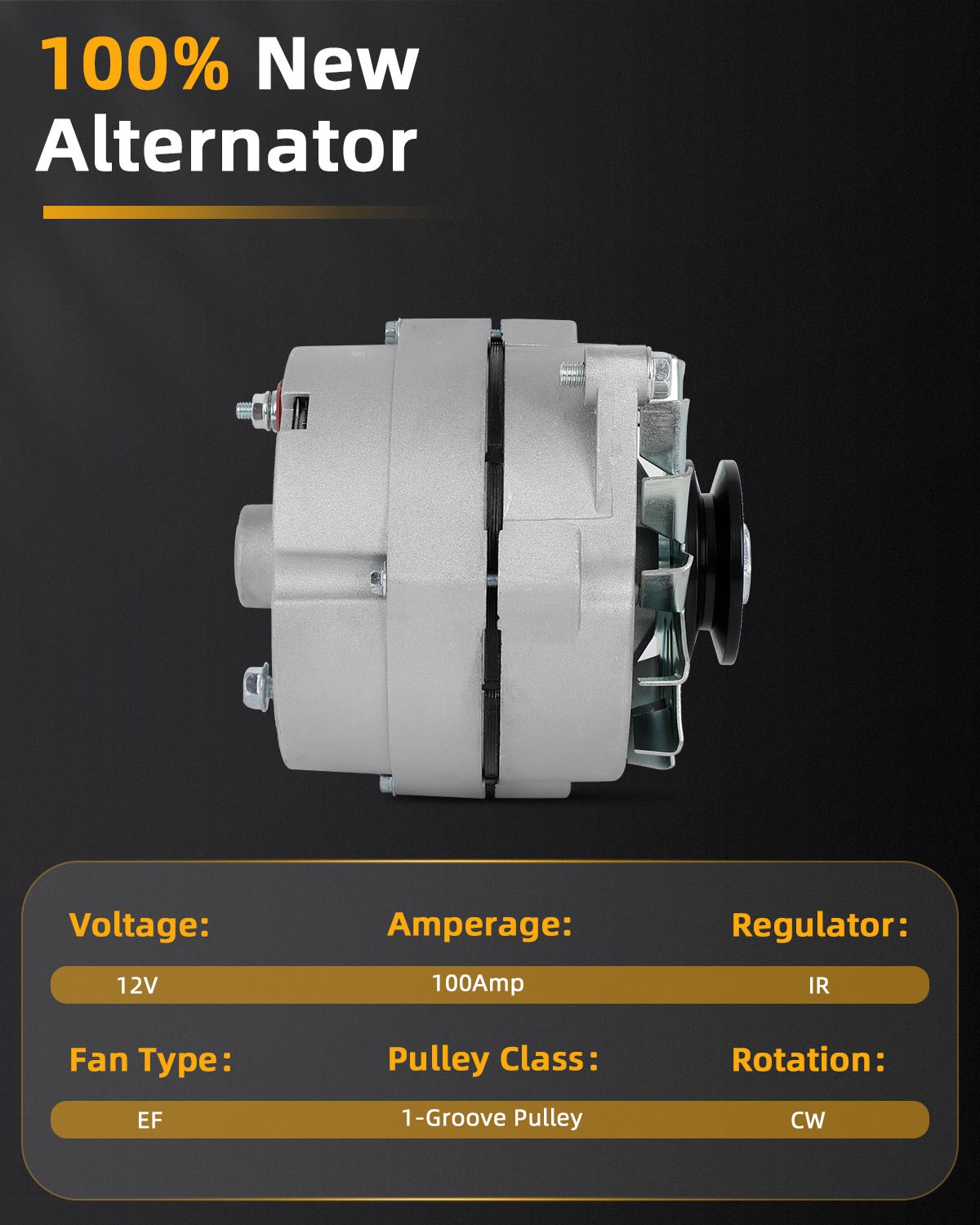 Alternator fits High Output 105Amp 1-Wire 10SI Self-exciting SBC BBC GM ADR0151