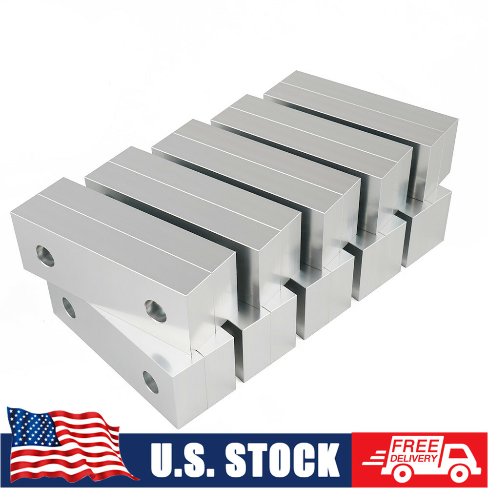 10 Packs (20pcs) 6 x 2 x 1" Standard Aluminum Soft Jaws Set Fits Kurt 6" Vises