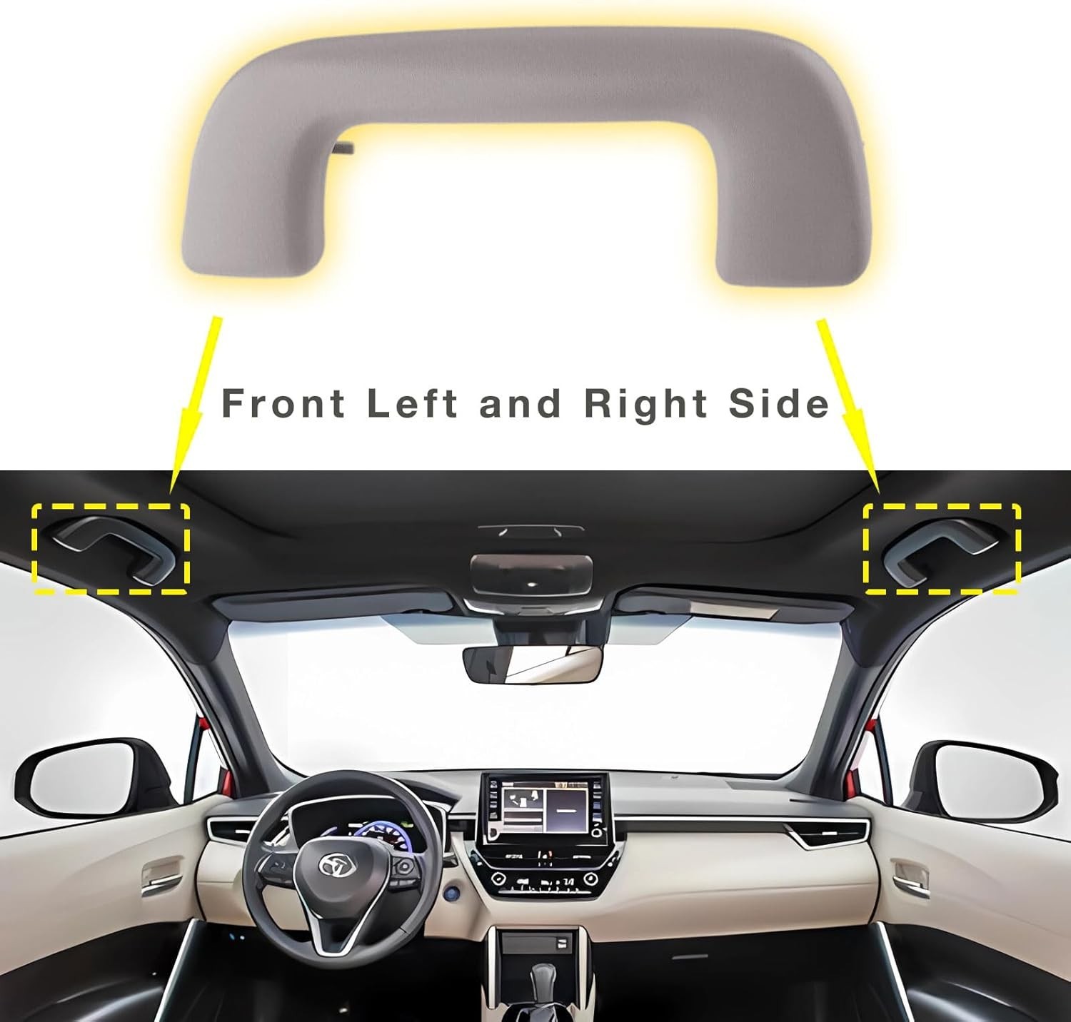 Front Interior Grab Roof Handle Light Gray fit Toyota Yaris Corolla Rav4 Prius