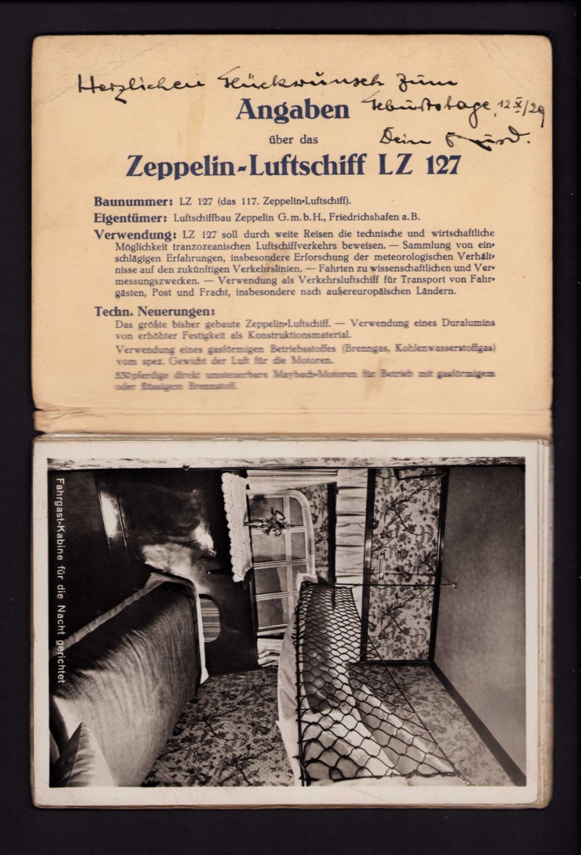 Graf Zeppelin LZ127 RPPC Postcard Booklet of 10, Interior Photos of Blimp