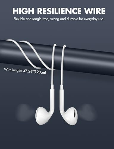 Wired Earbuds with Mic, Ultra Clear Calls & Noise Isolation, 3.5mm, 2-Pack