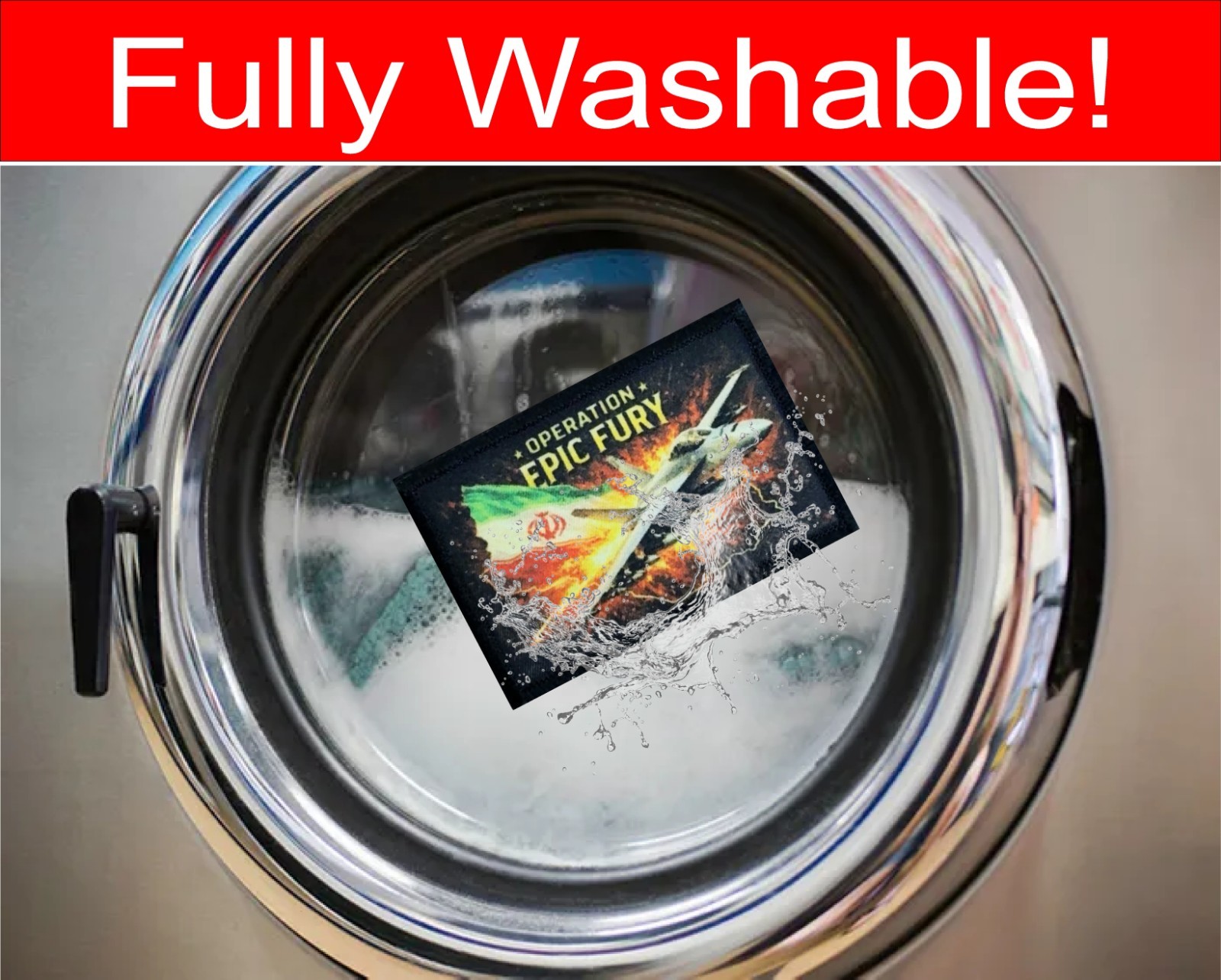 Operation Epic Fury Patriotic Morale Patch USA Israel UAE 2x3" tactical patch