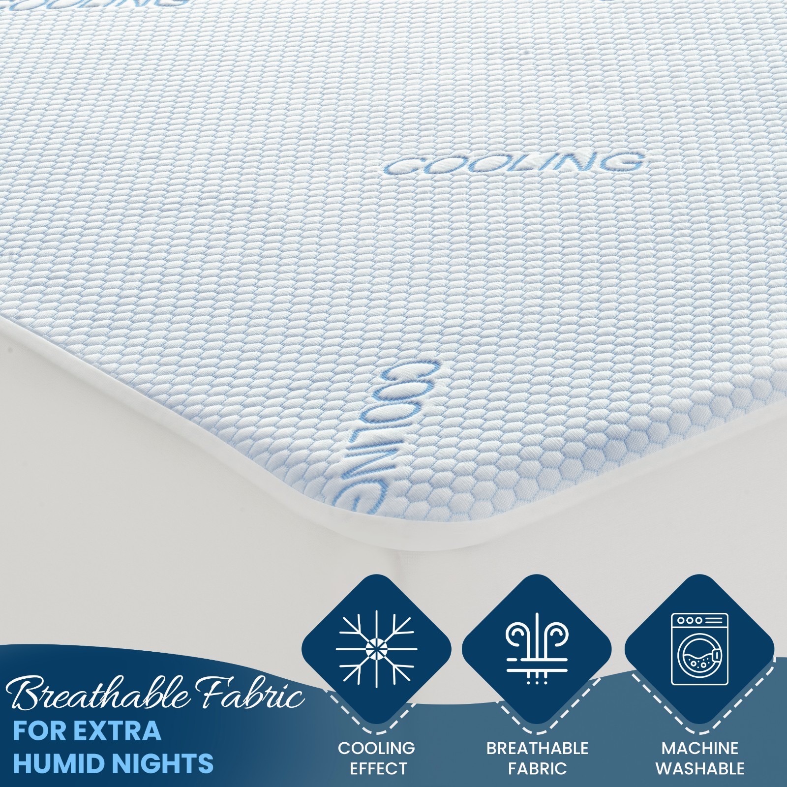 Cooling Mattress Protector Hypoallergenic & Breathable Waterproof Mattress Cover
