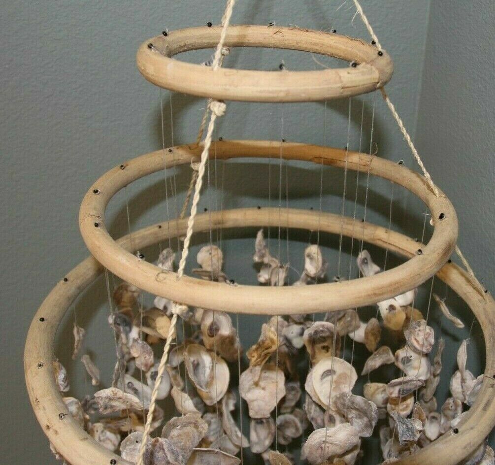 Oyster Bar Decor Oyster Shell Mobile Chandelier Hand-Crafted, Oyster Expo