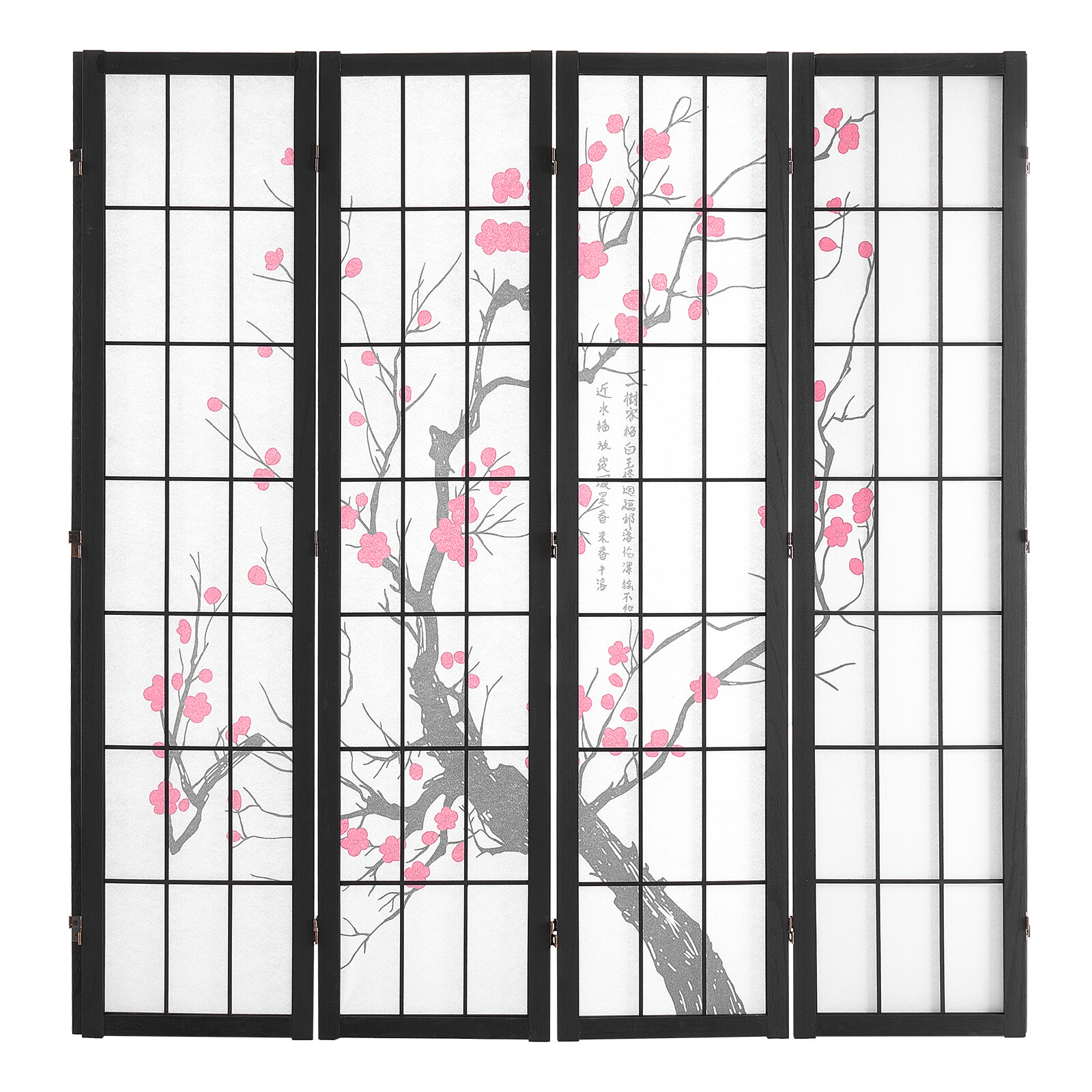 VEVOR Room Divider Japanese Room Screen Divider 4 Panel for Room Separation