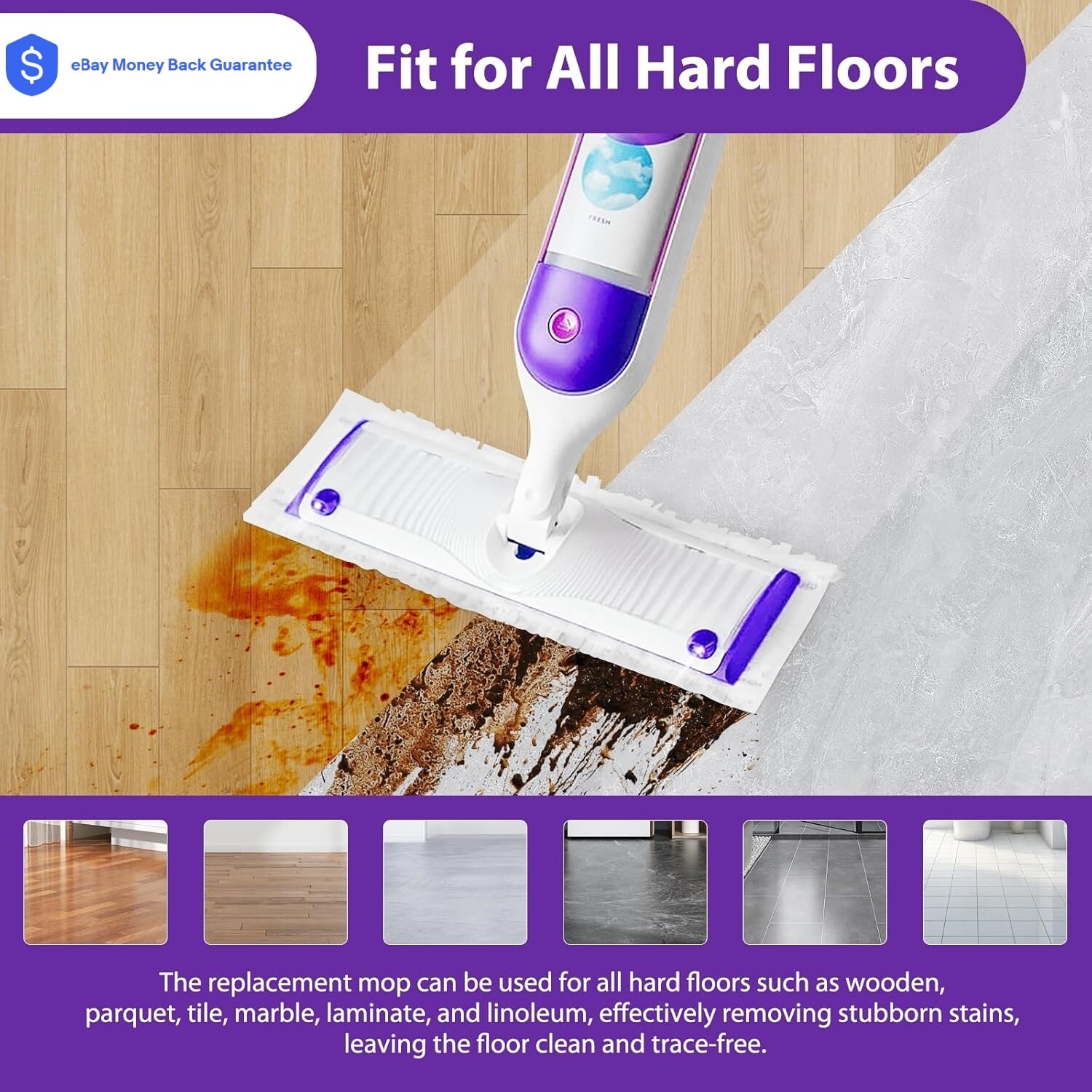 12 Count Disposable Mop Refills for Swiffer Power Mop Multi-Surface Floor Mop US