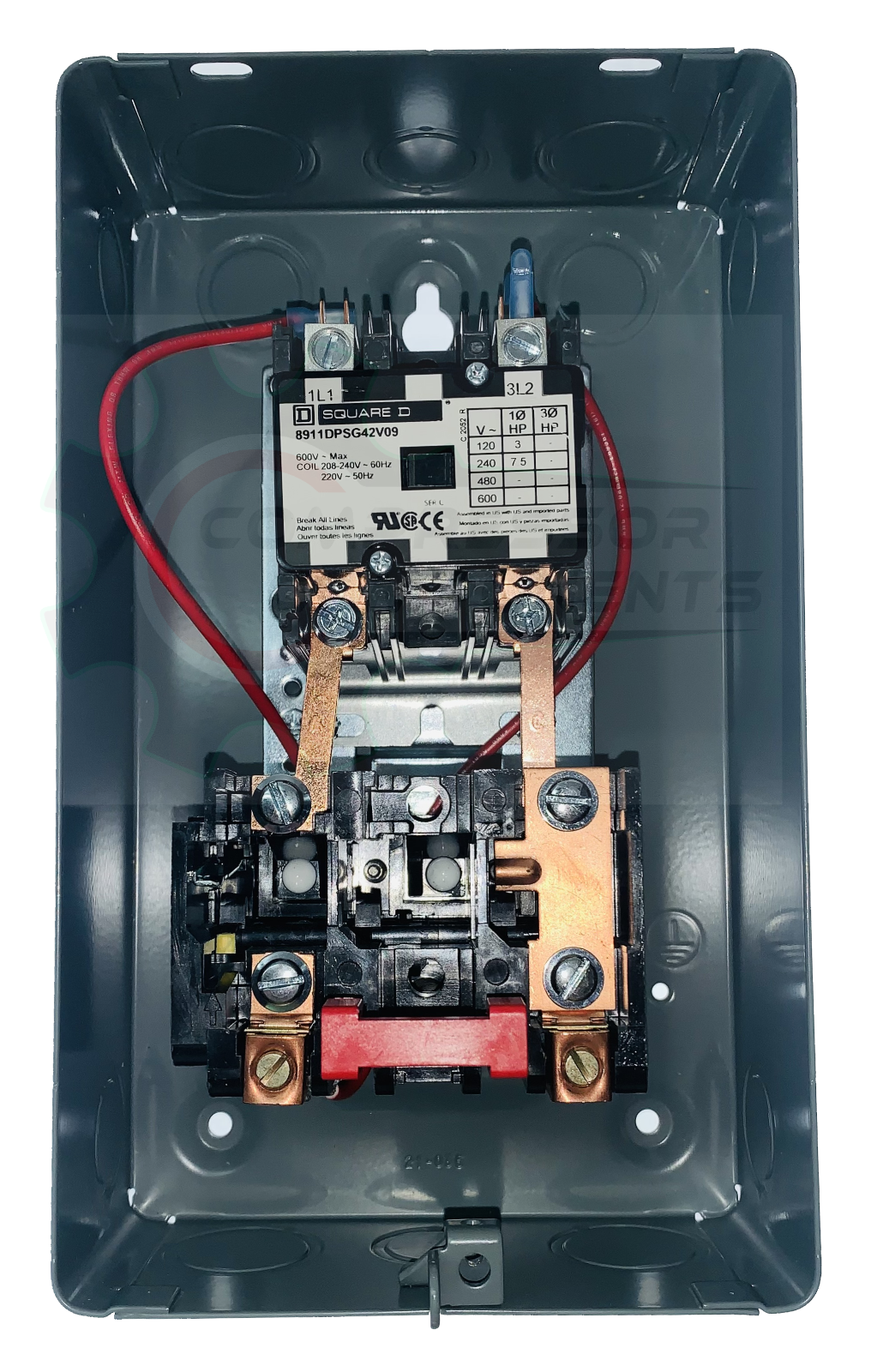SQUARE D 8911DPSG42V09 MAGNETIC MOTOR STARTER 7.5 HP 1-PH 230VAC 40A W/Overload
