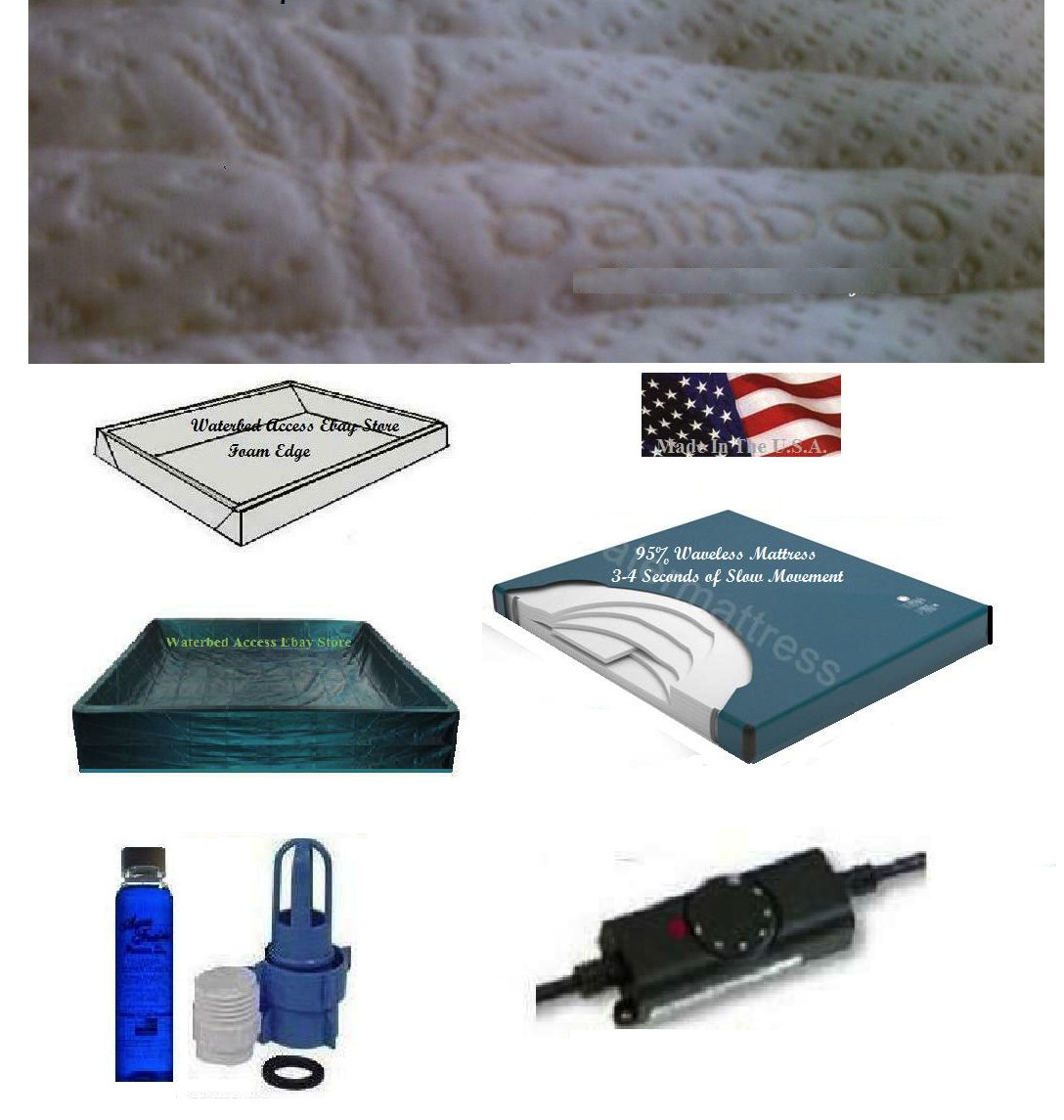 King Softsided Waterbed Mattress with 95% motionless quilted cover and heater