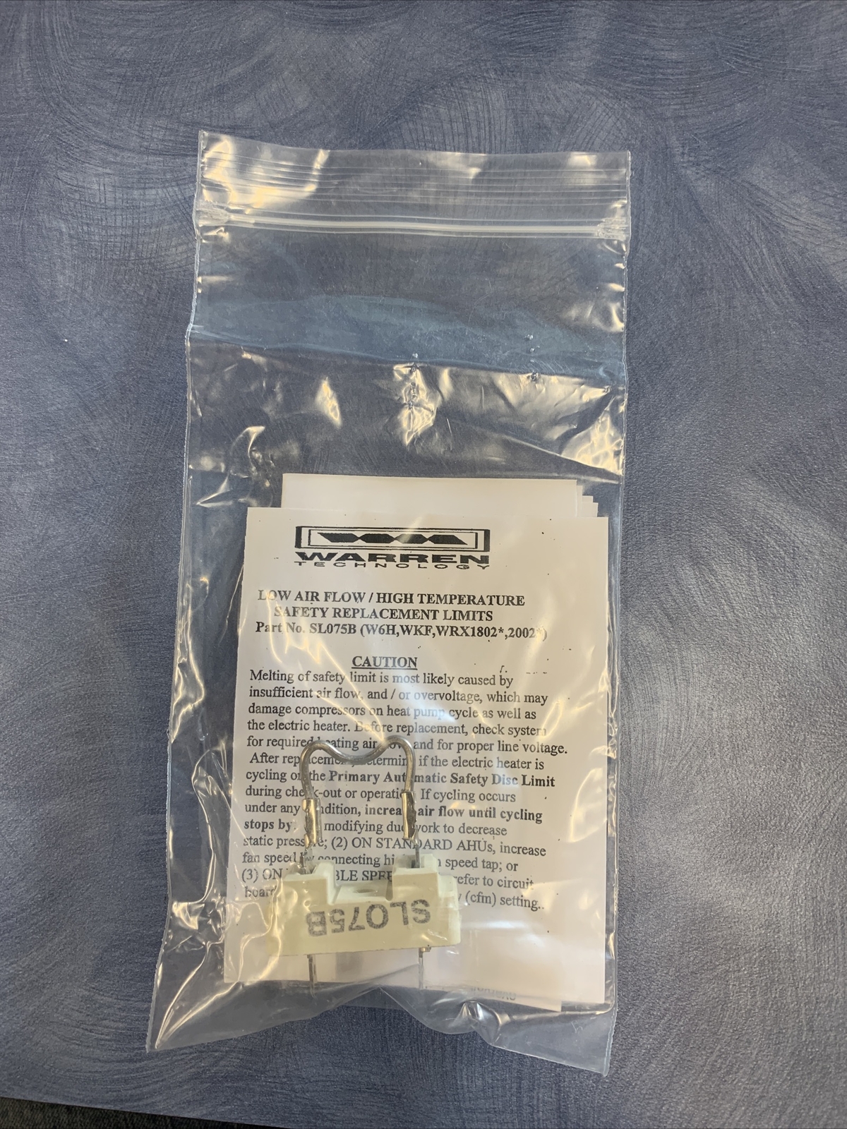 WARREN TECHNOLOGIES FUSIBLE LINK SL075B