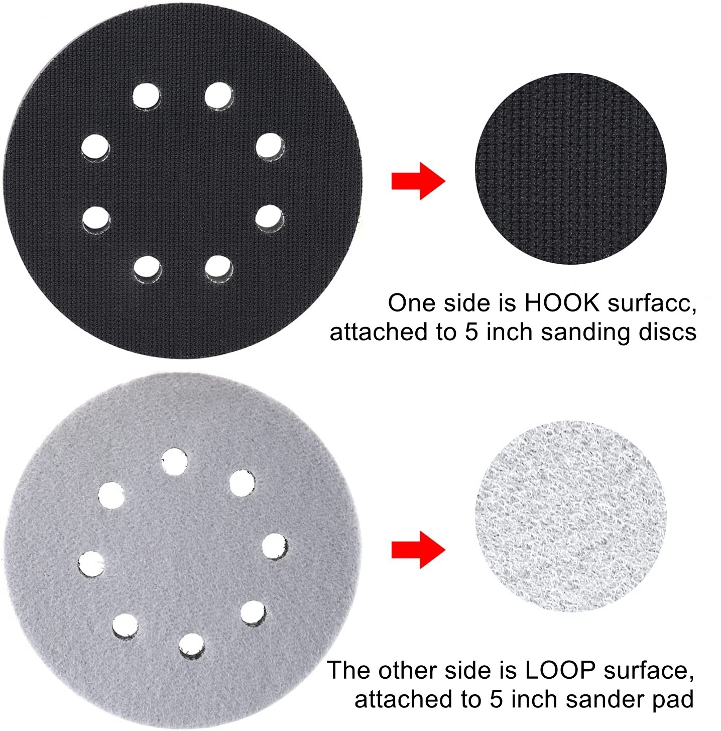 5 Inch 400-10000 Grit Sanding Discs Hook Loop Orbital Sander Paper,Interface Pad
